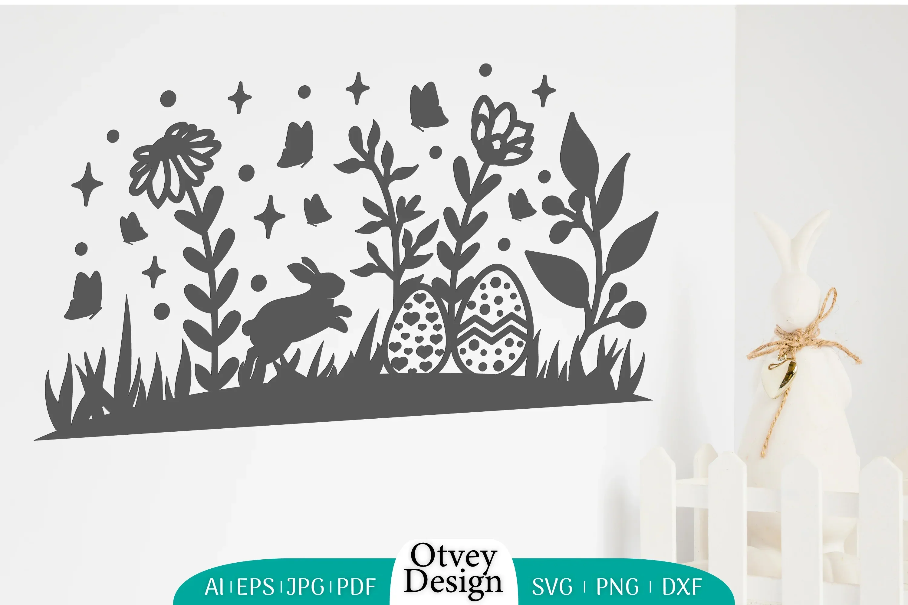 Easter Bunny Garden Scene SVG Bundle - Image 2
