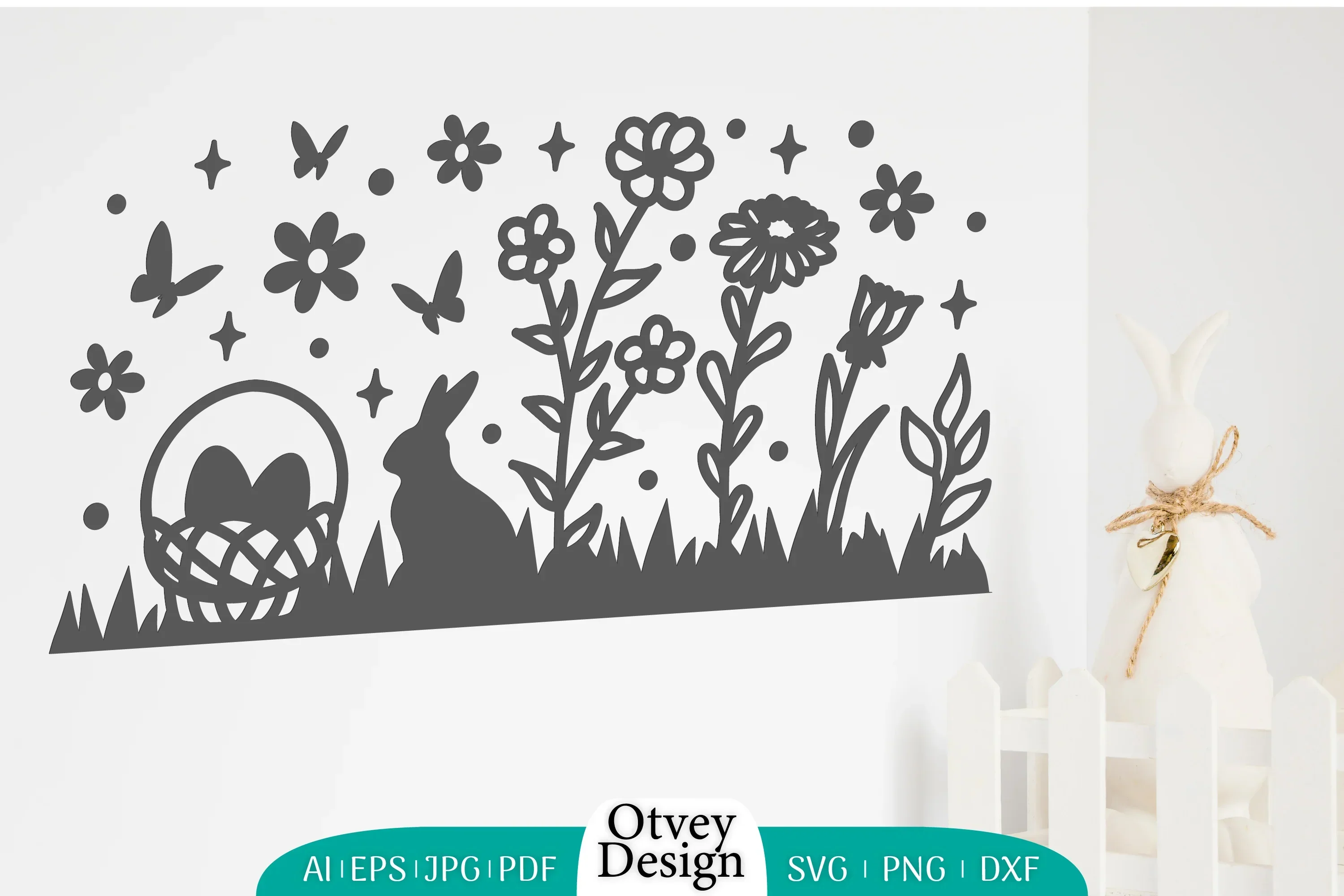 Easter Bunny Garden Scene SVG Bundle - Image 2