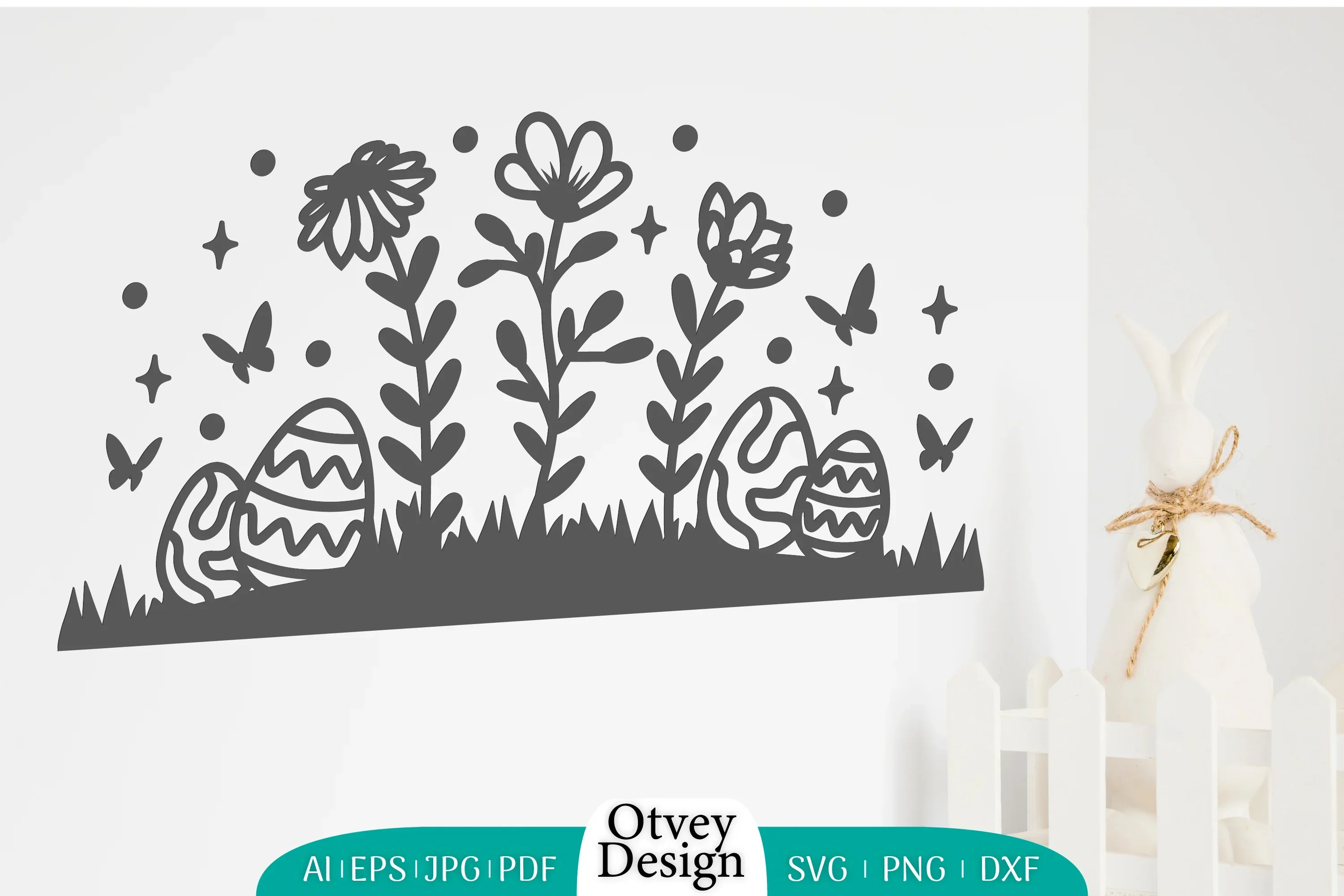 Easter Bunny Garden Scene SVG Bundle - Image 2