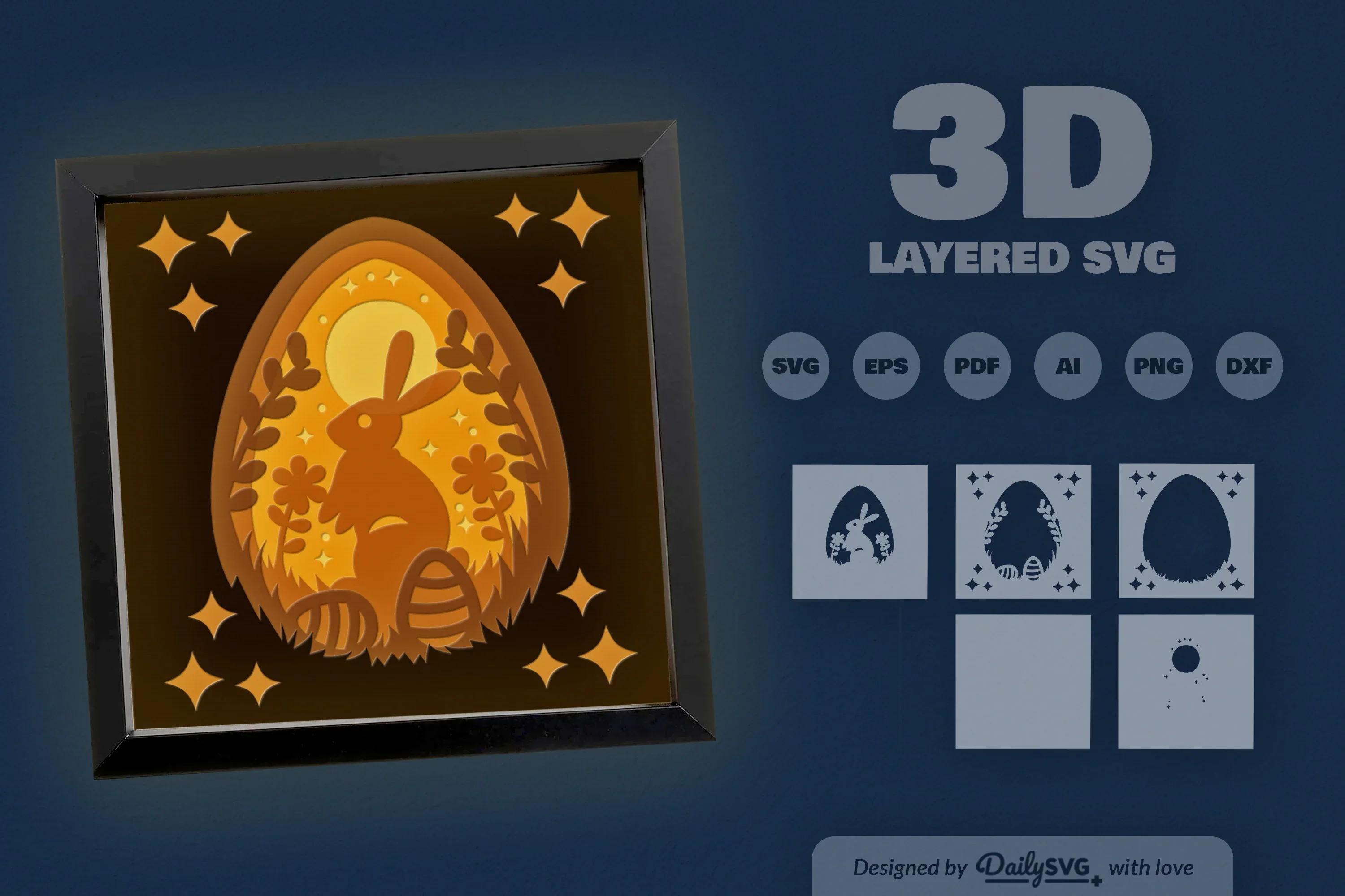 Easter Bunny Papercut SVG Bundle - Image 3