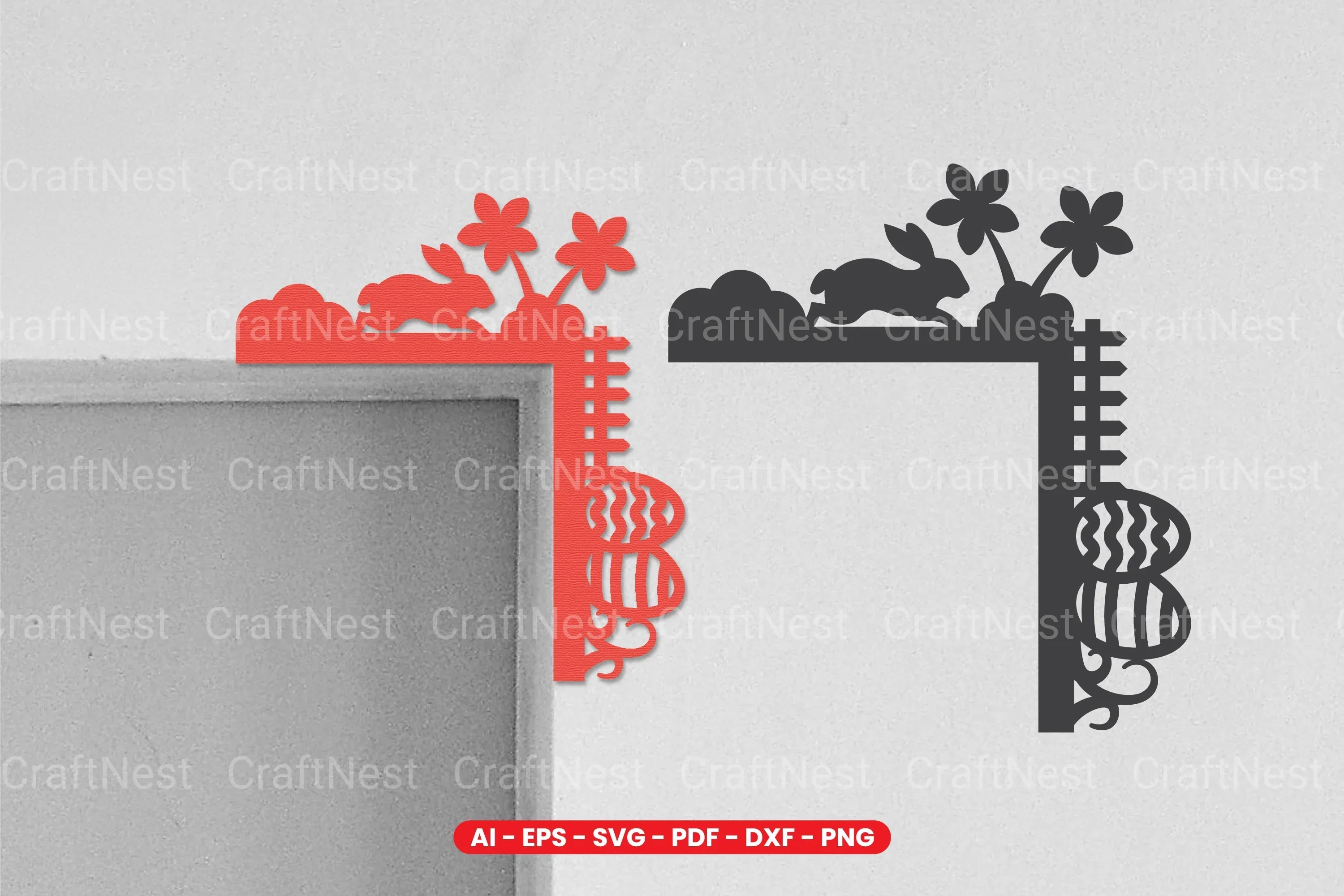 Easter Door Corner Laser Cut SVG Bundle