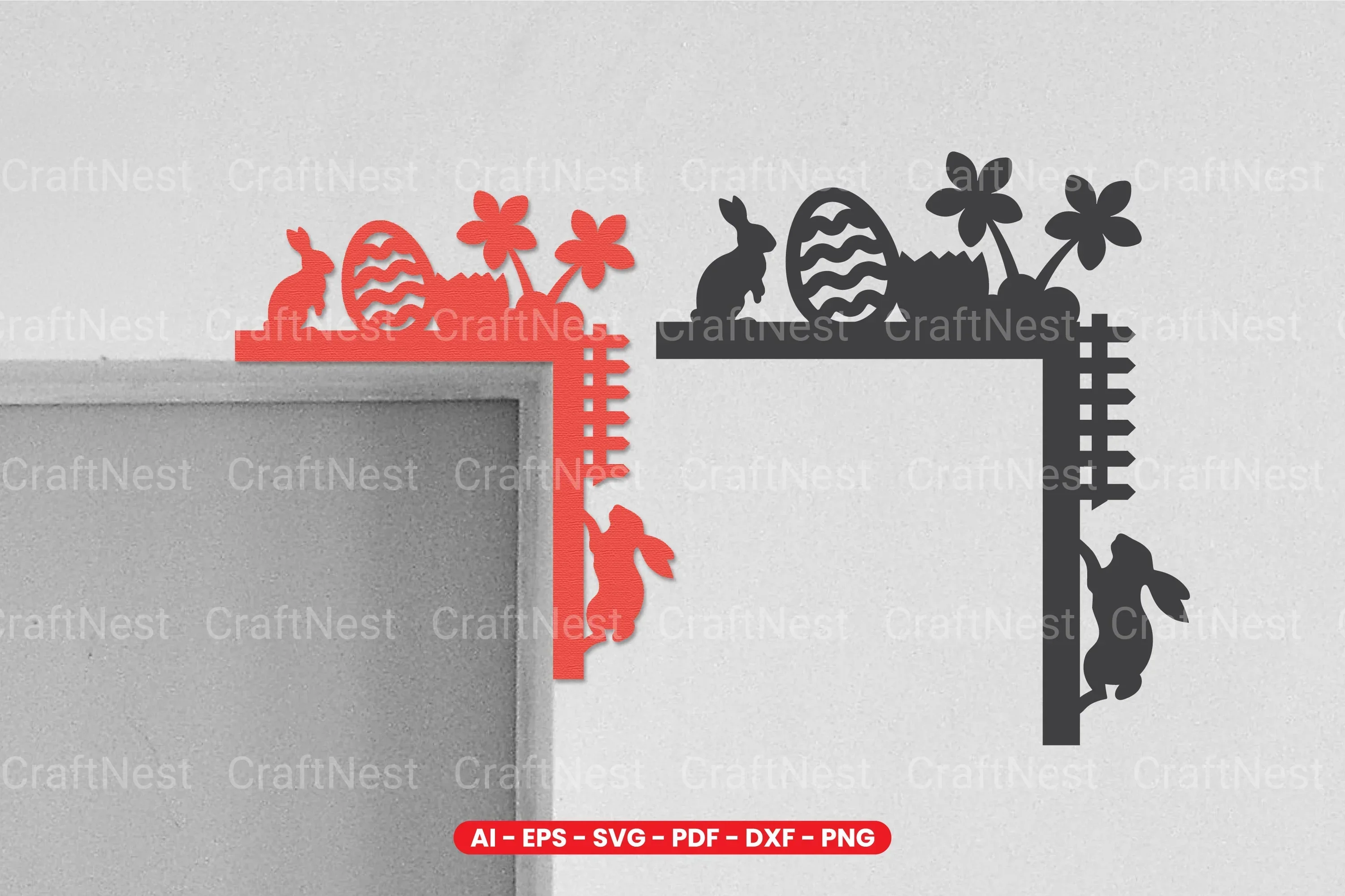 Easter Door Corner Laser Cut SVG Bundle