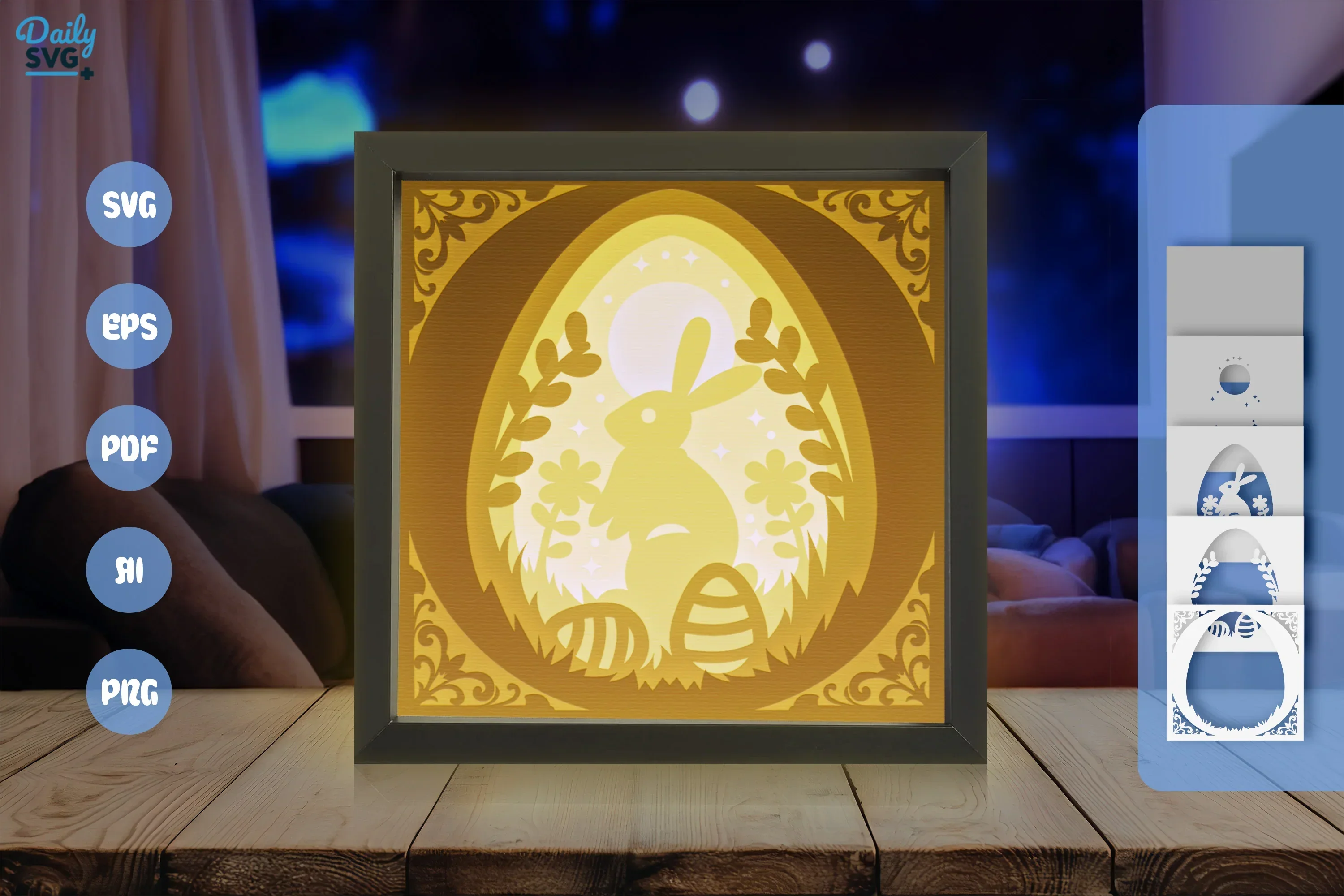 Easter Egg Bunny White Papercut SVG Bundle - Image 3