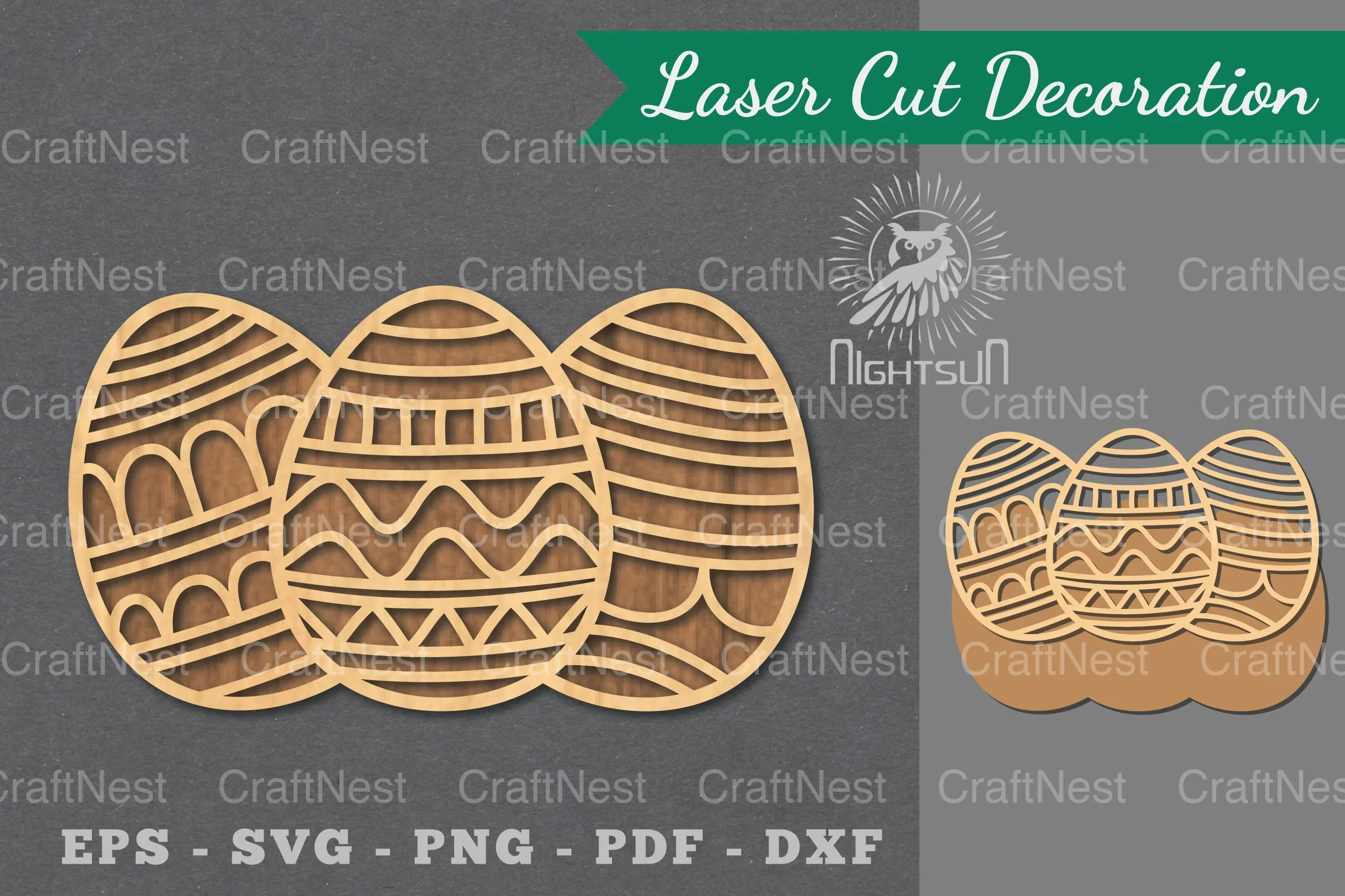 Easter Egg Laser Cut Decoration Clipart Bundle