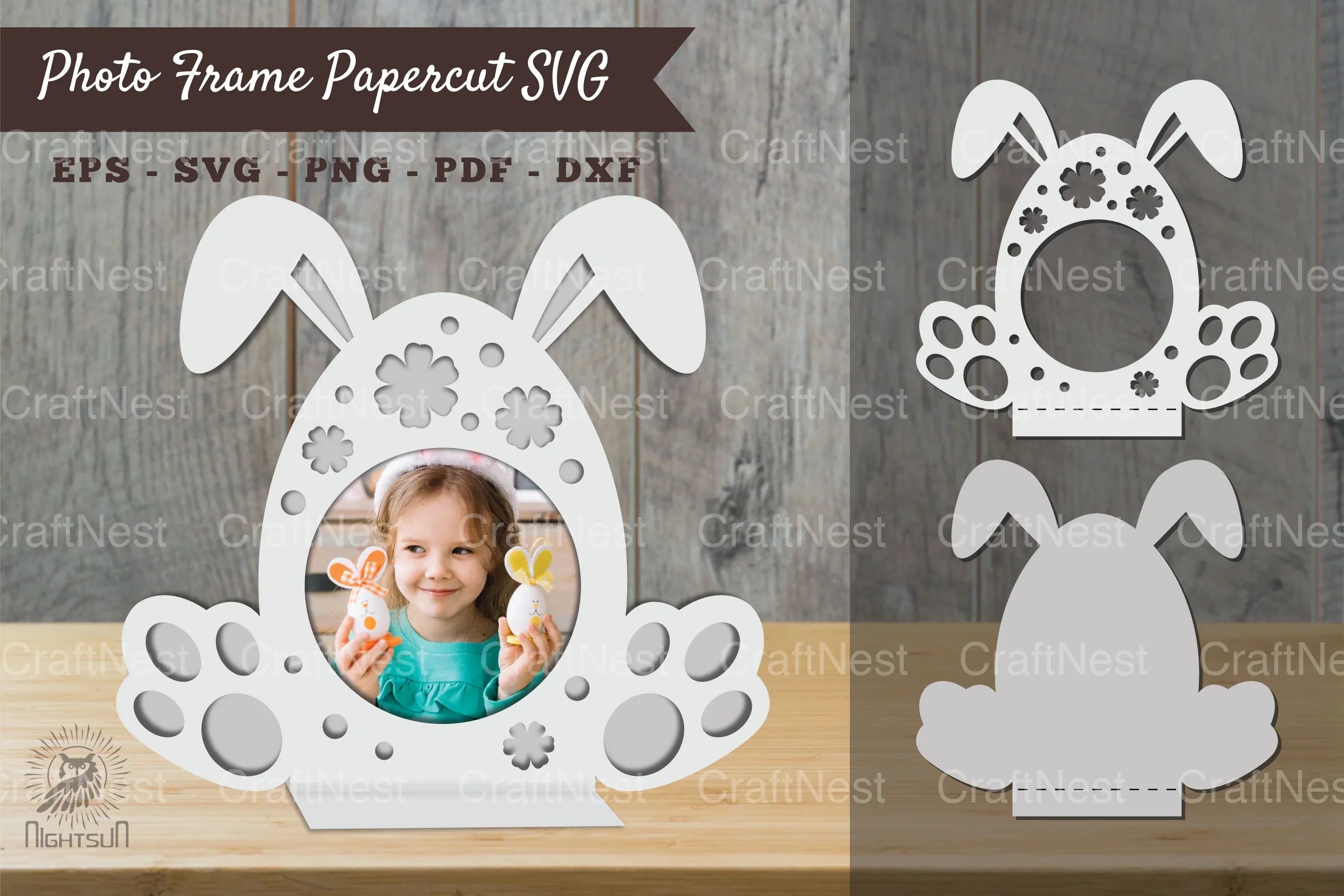 Easter Egg Photo Frame Papercut SVG Bundle