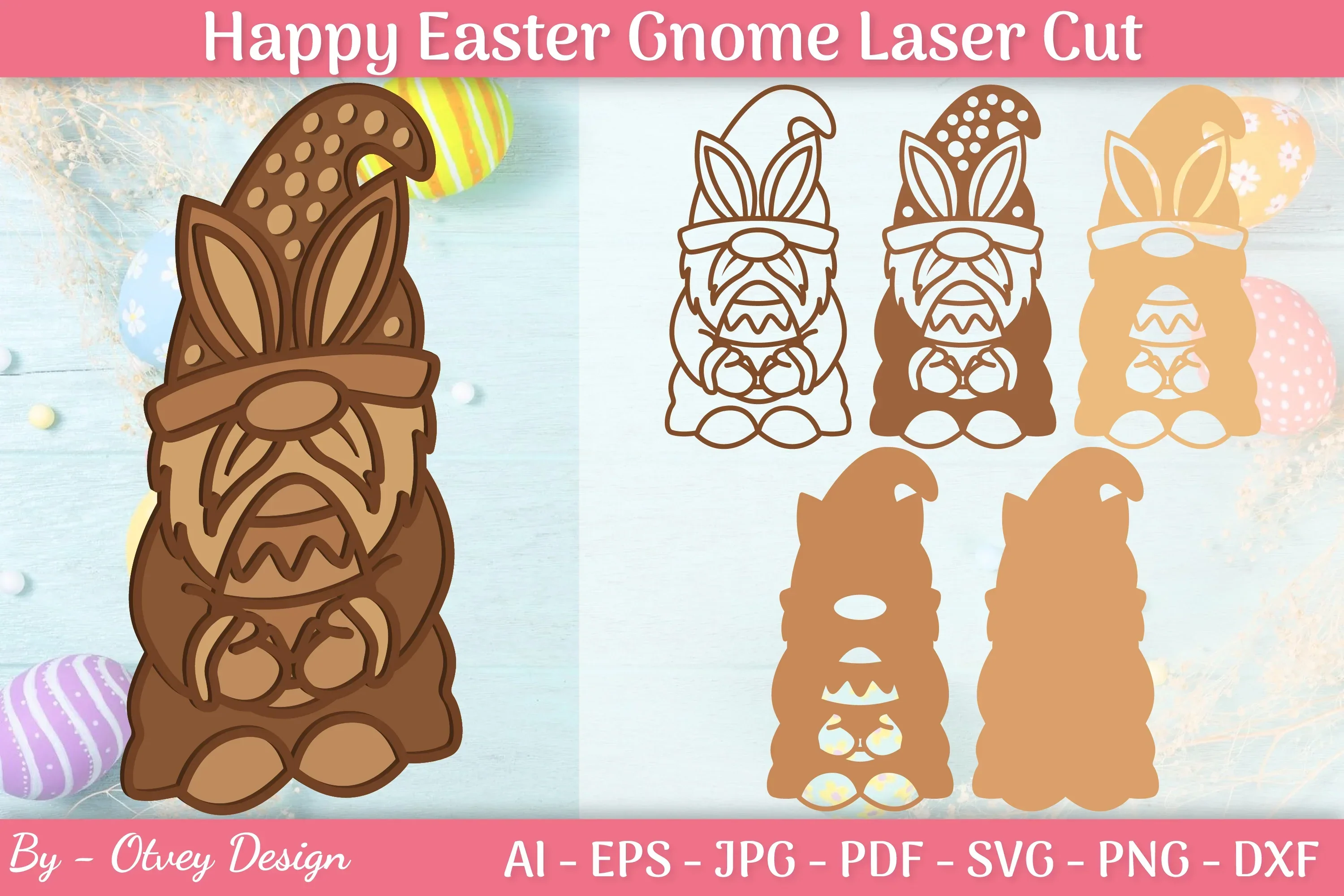 Easter Gnome Laser Cut SVG Bundle