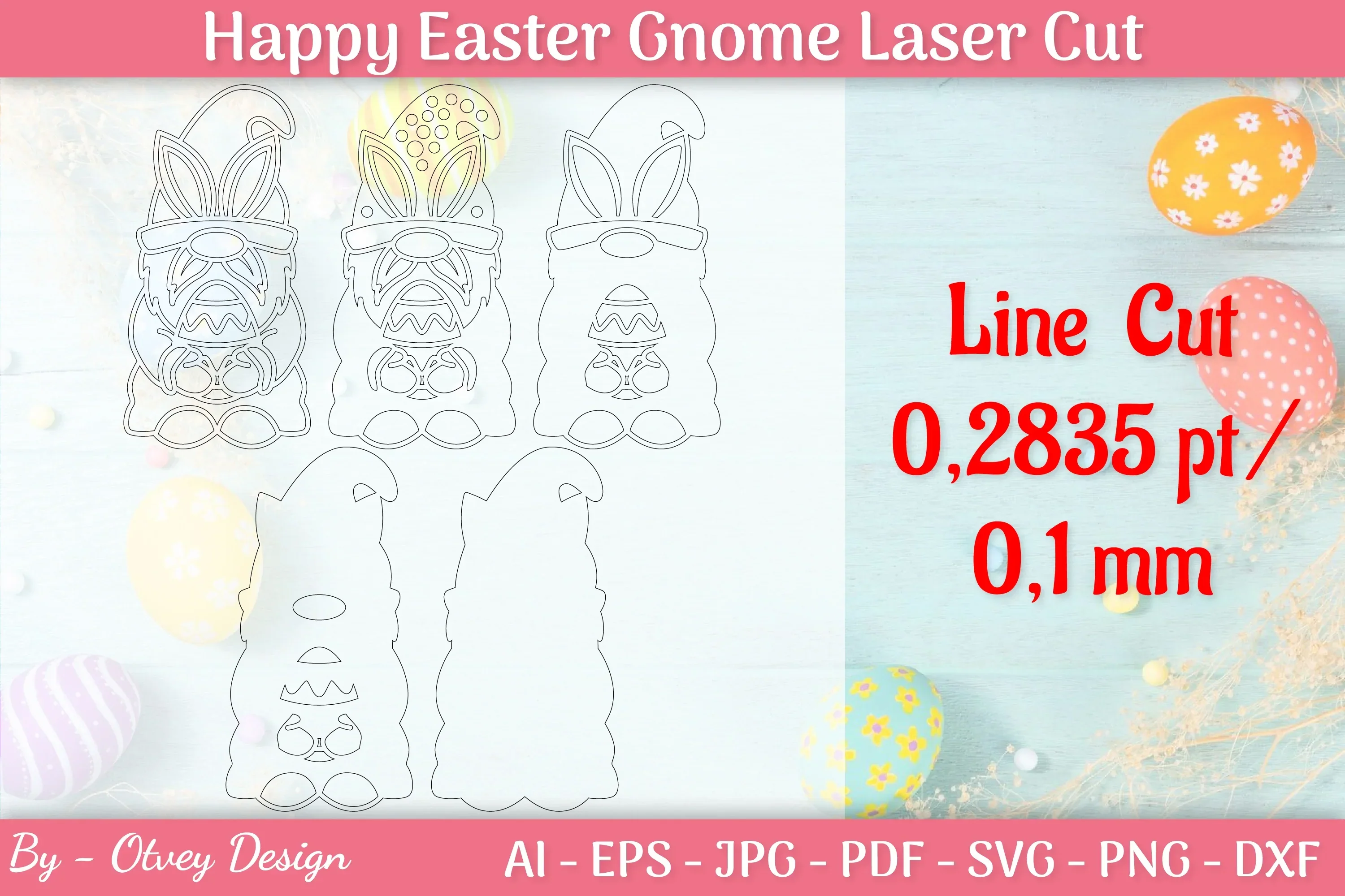 Easter Gnome Laser Cut SVG Bundle - Image 2