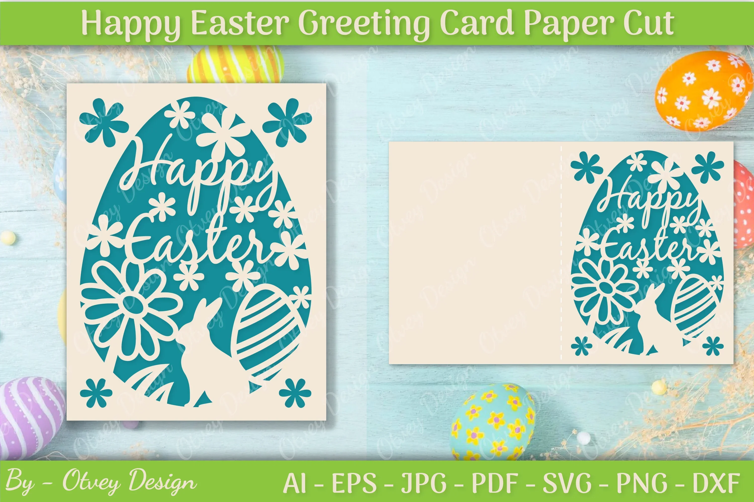Easter Greeting Card SVG Bundle