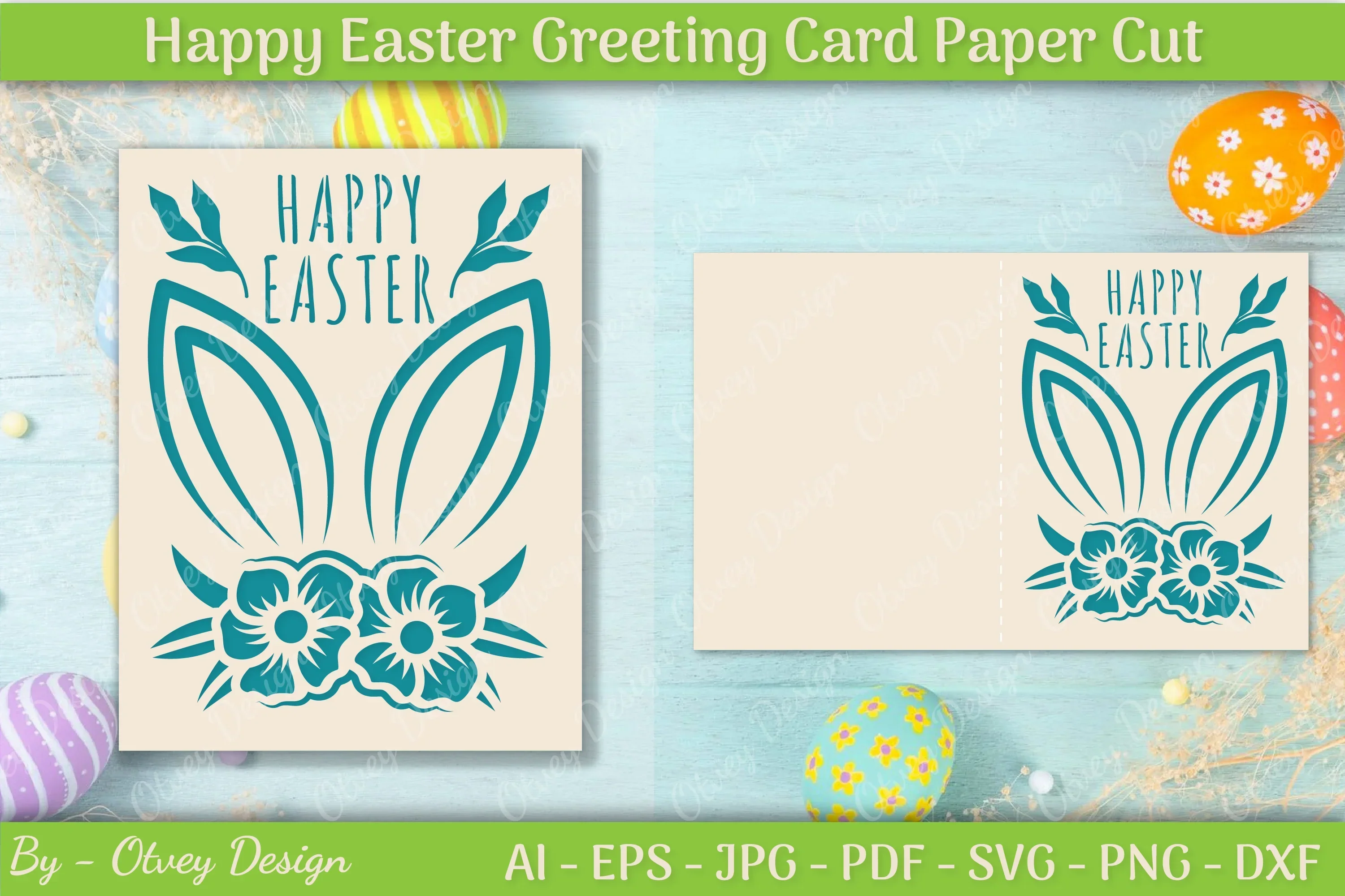 Easter Greeting Card SVG Bundle