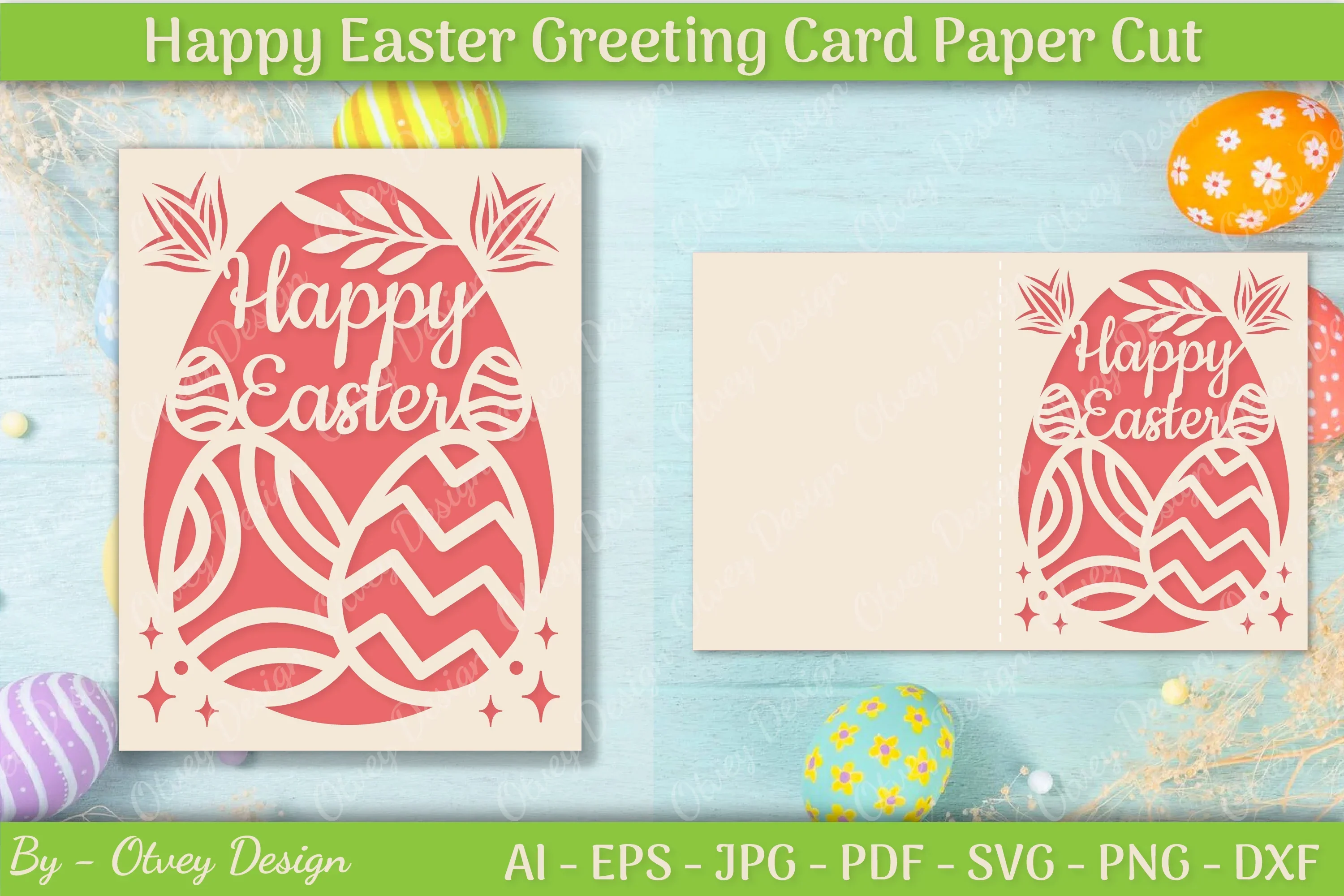 Easter Greeting Card SVG Bundle
