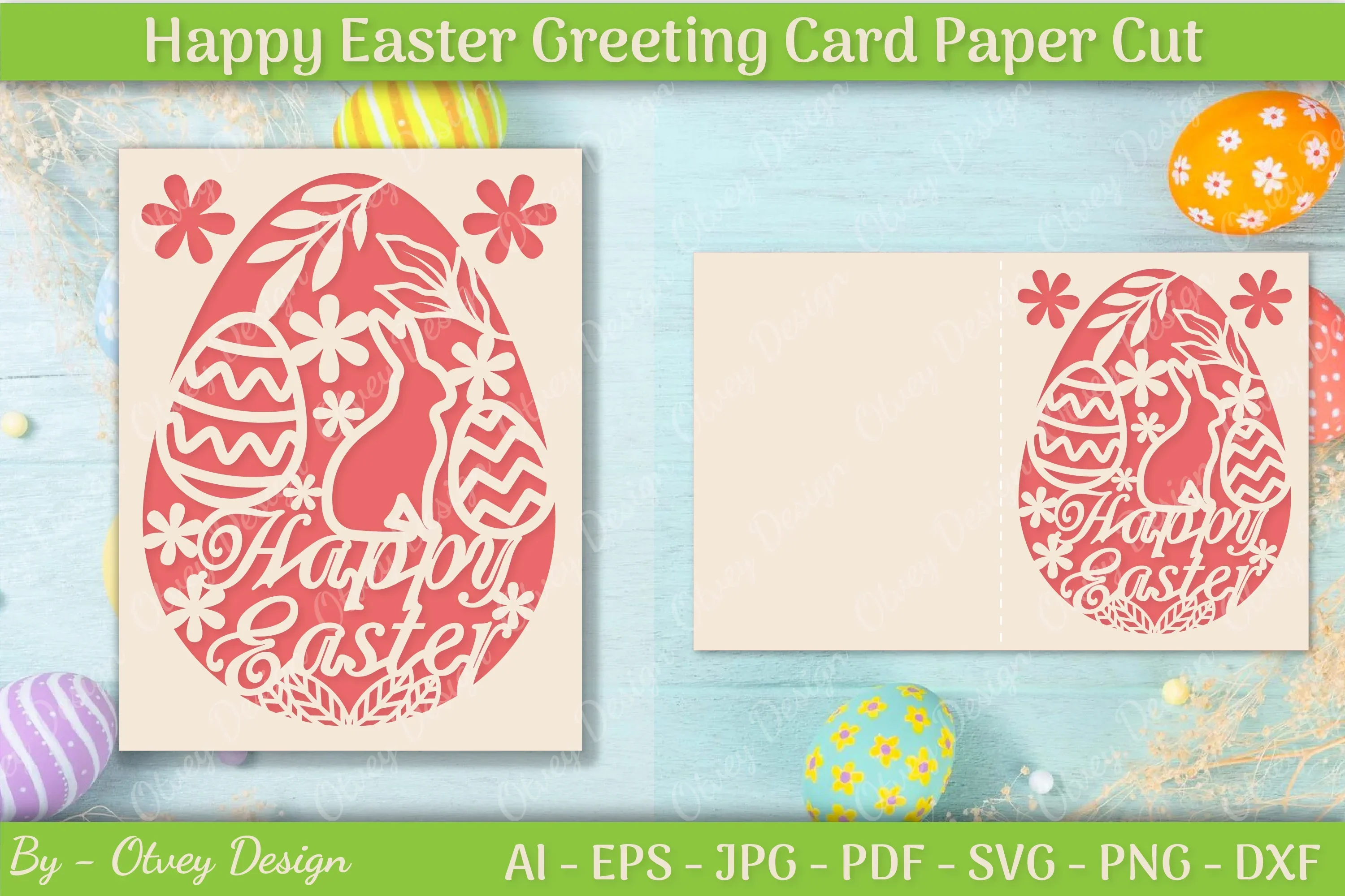 Easter Greeting Card SVG Bundle