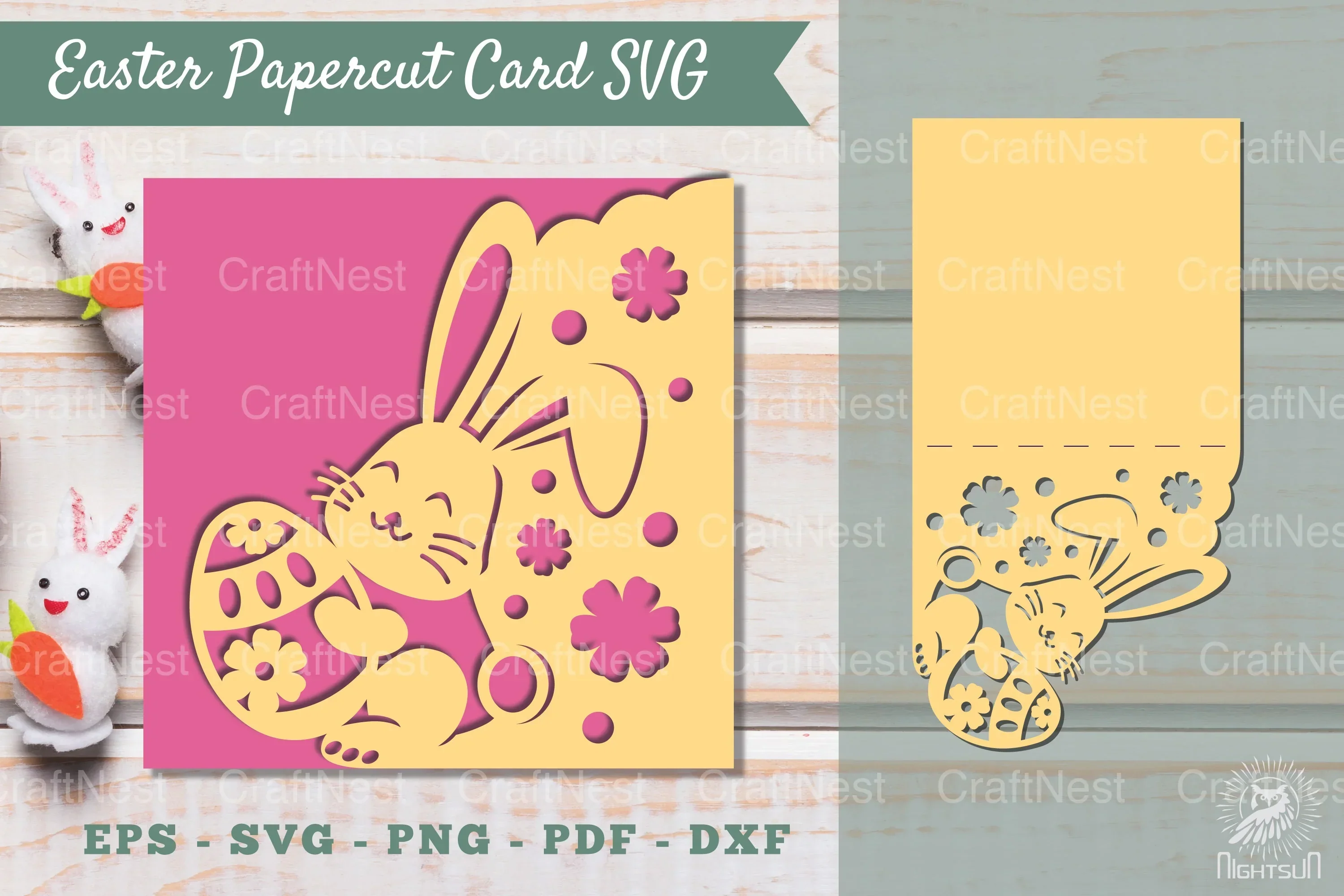 Easter Papercut Card Template SVG Bundle