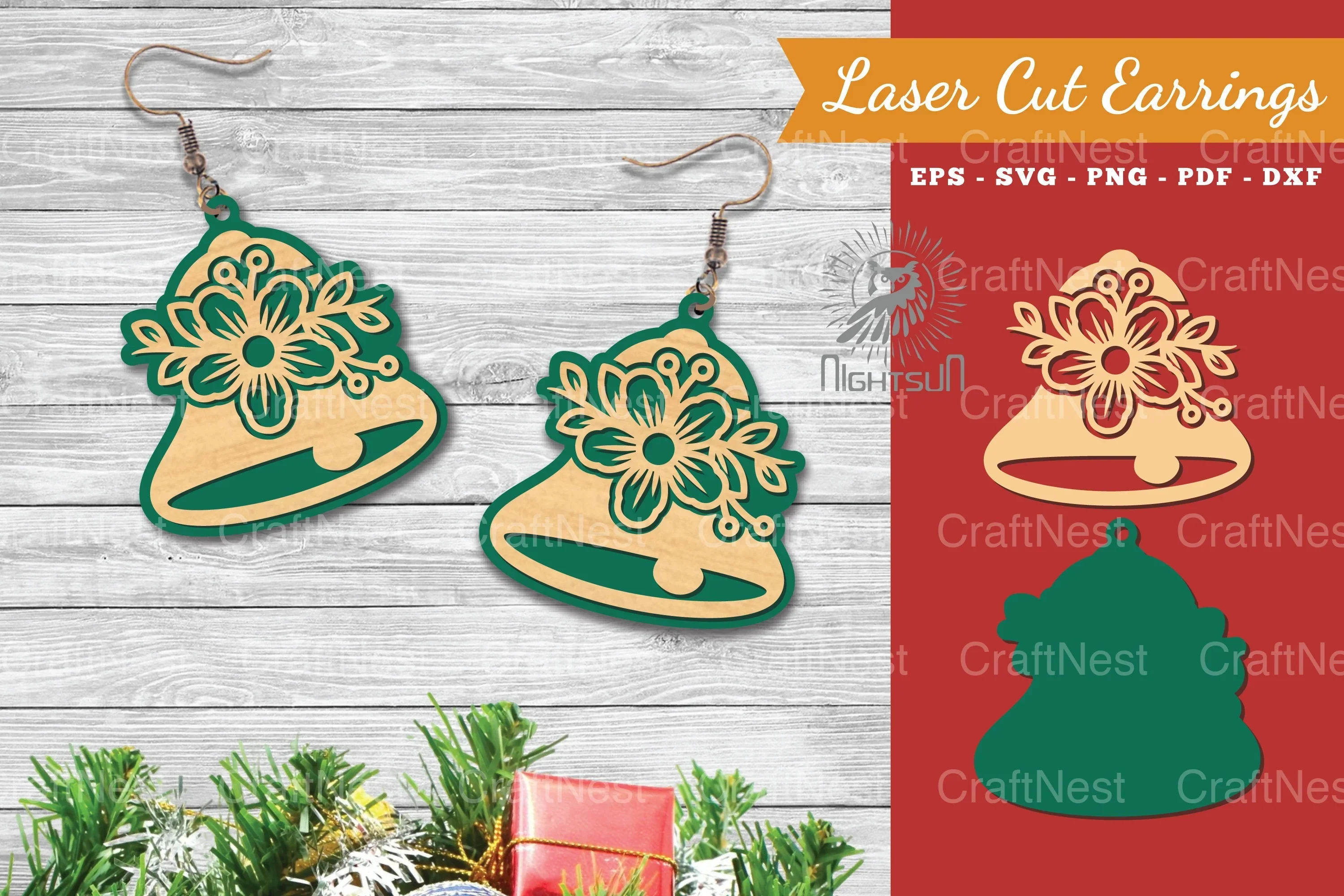 Elegant Bell Laser Cut Flower Earrings - Jewelry Design
