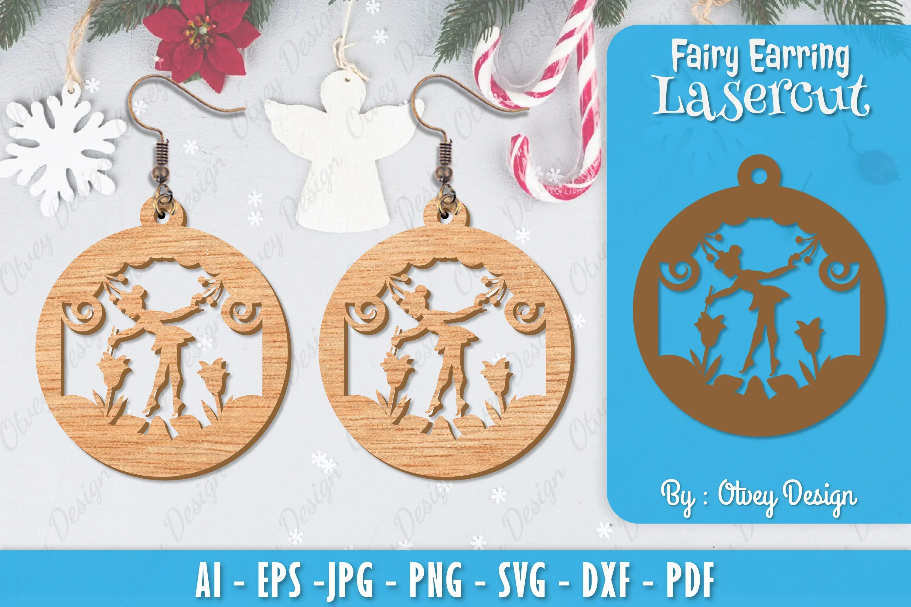 Fairy 3D Earring Lasercut SVG Bundle