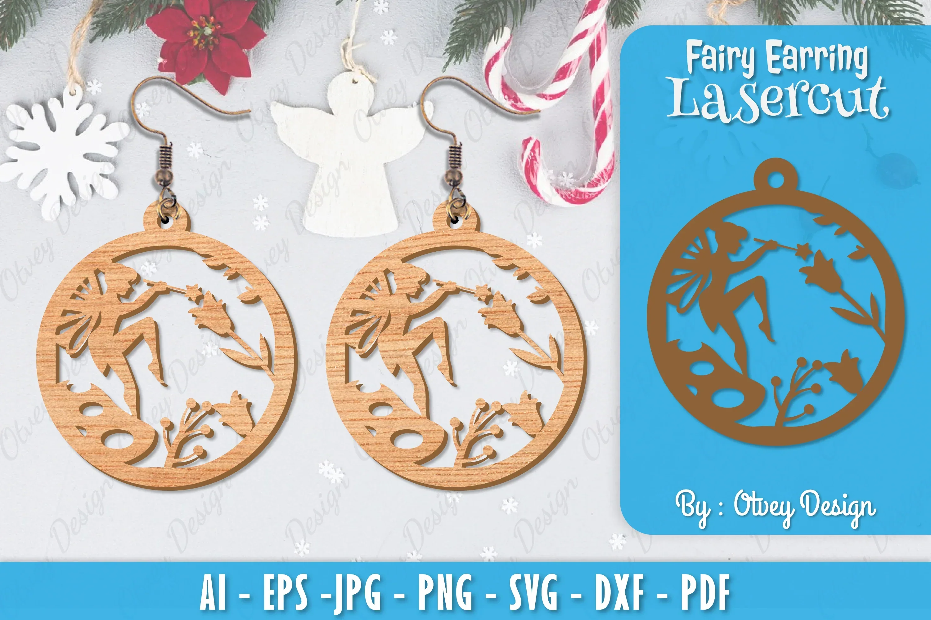 Fairy 3D Earring Lasercut SVG Bundle