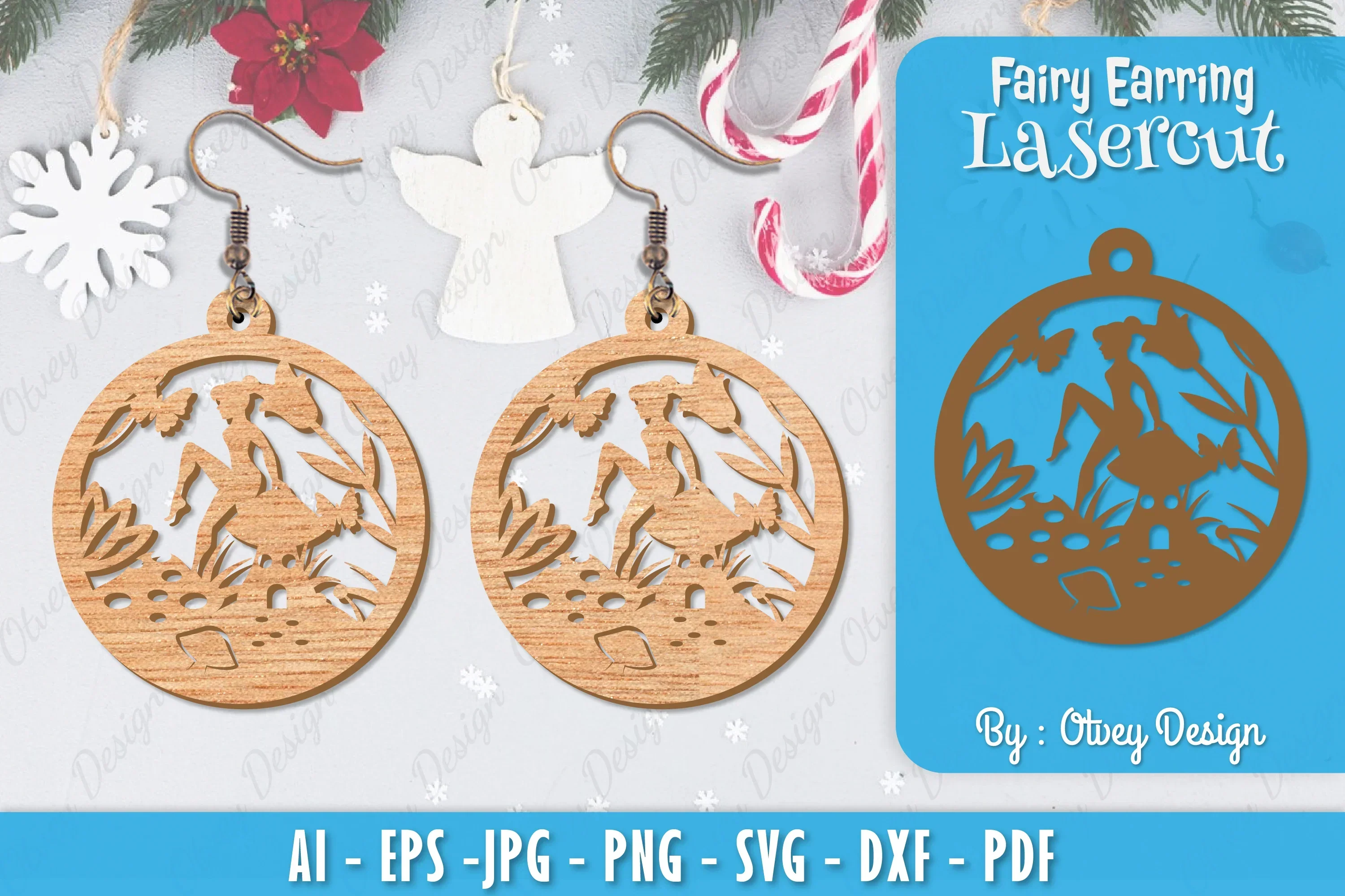 Fairy 3D Earring Lasercut SVG Bundle