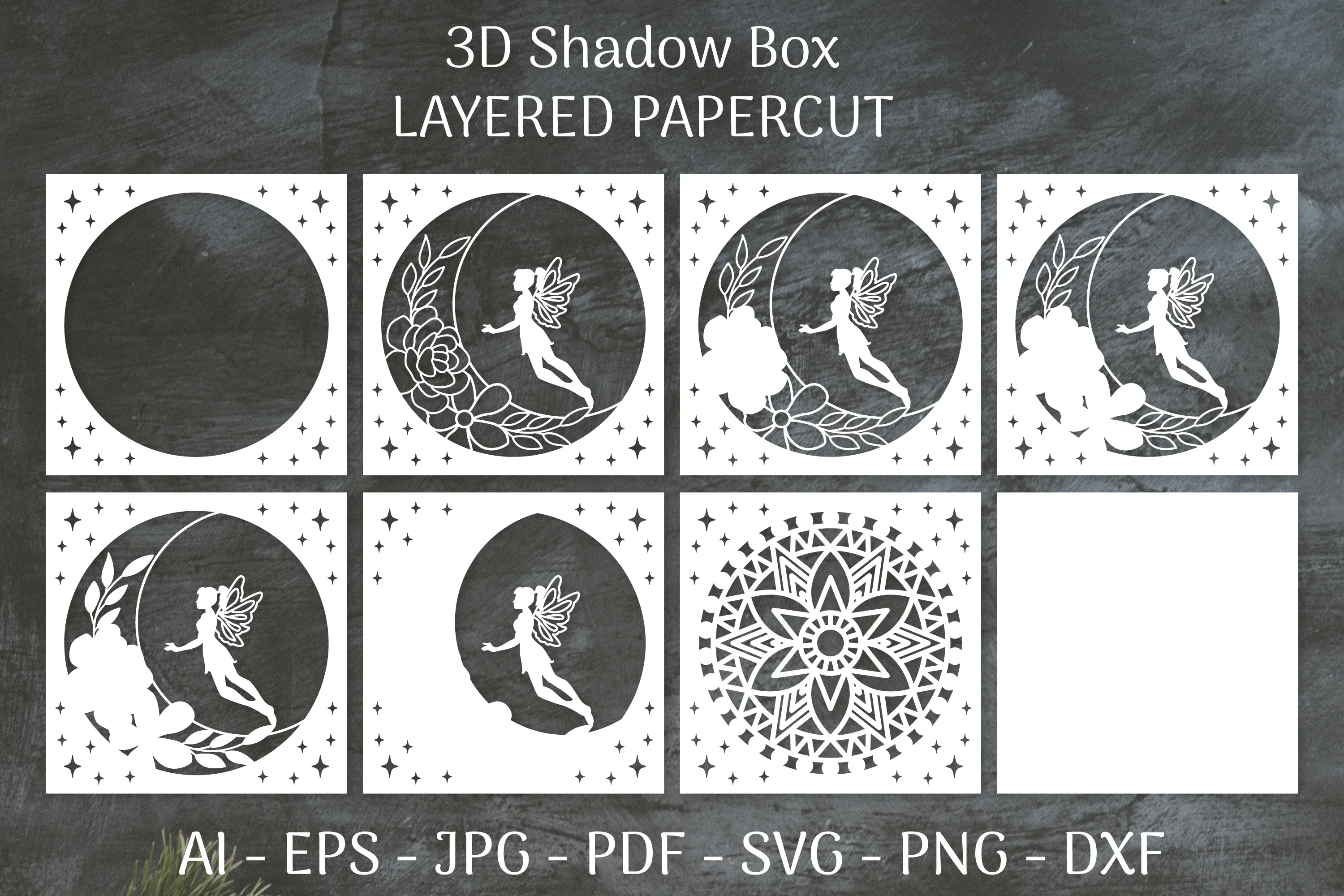 Fairy 3D Shadow Box Layered Papercut SVG Bundle