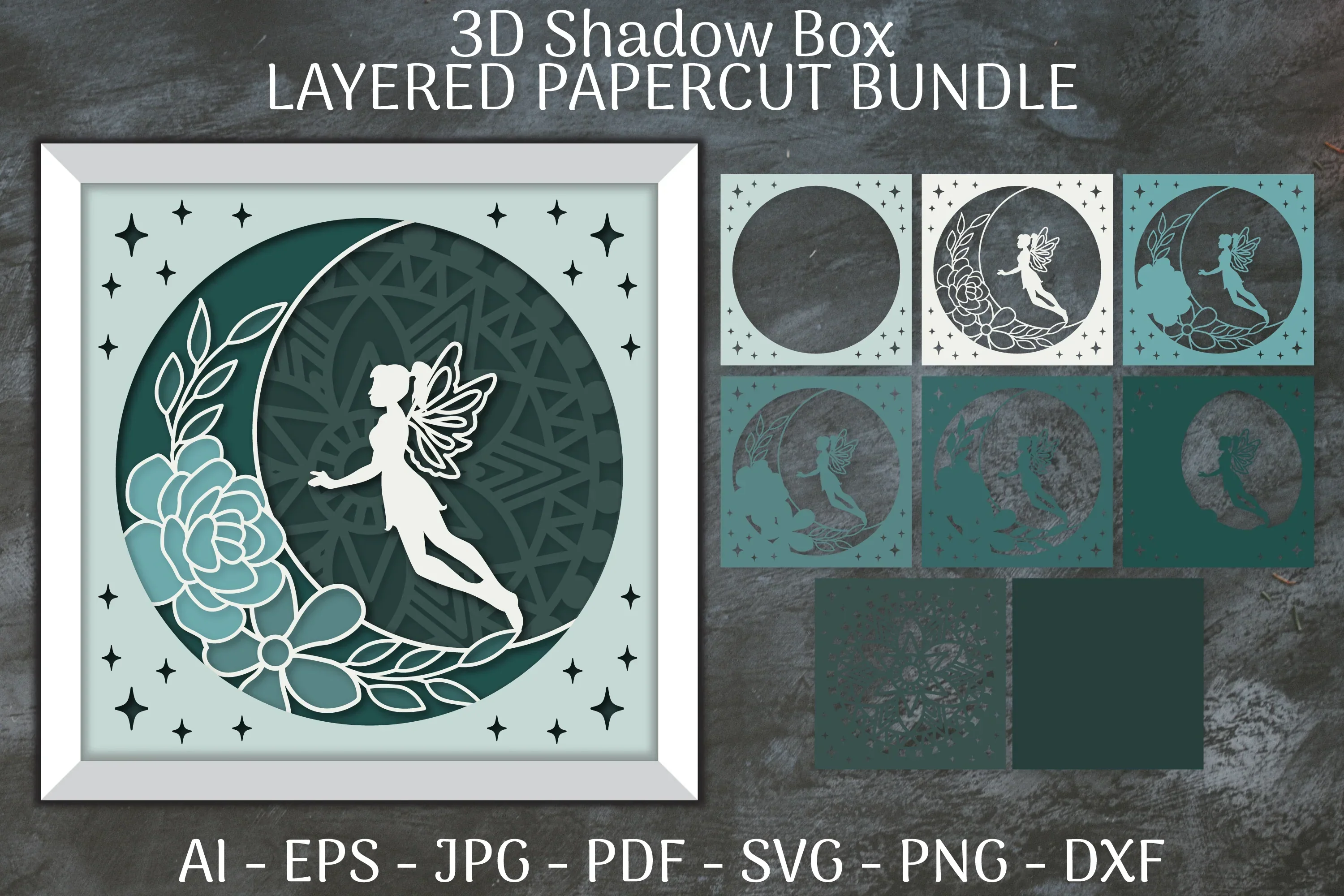 Fairy 3D Shadow Box Layered Papercut SVG Bundle - Image 2
