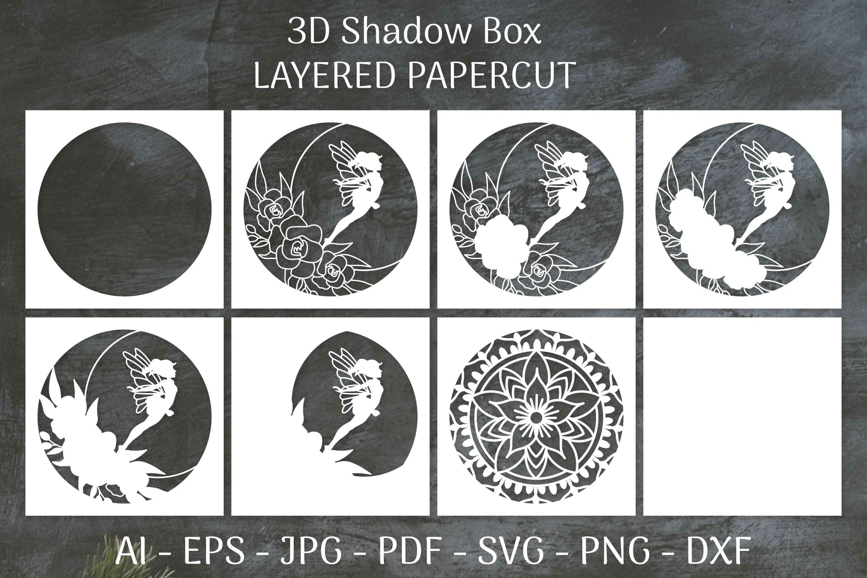 Fairy 3D Shadow Box Layered Papercut SVG Bundle