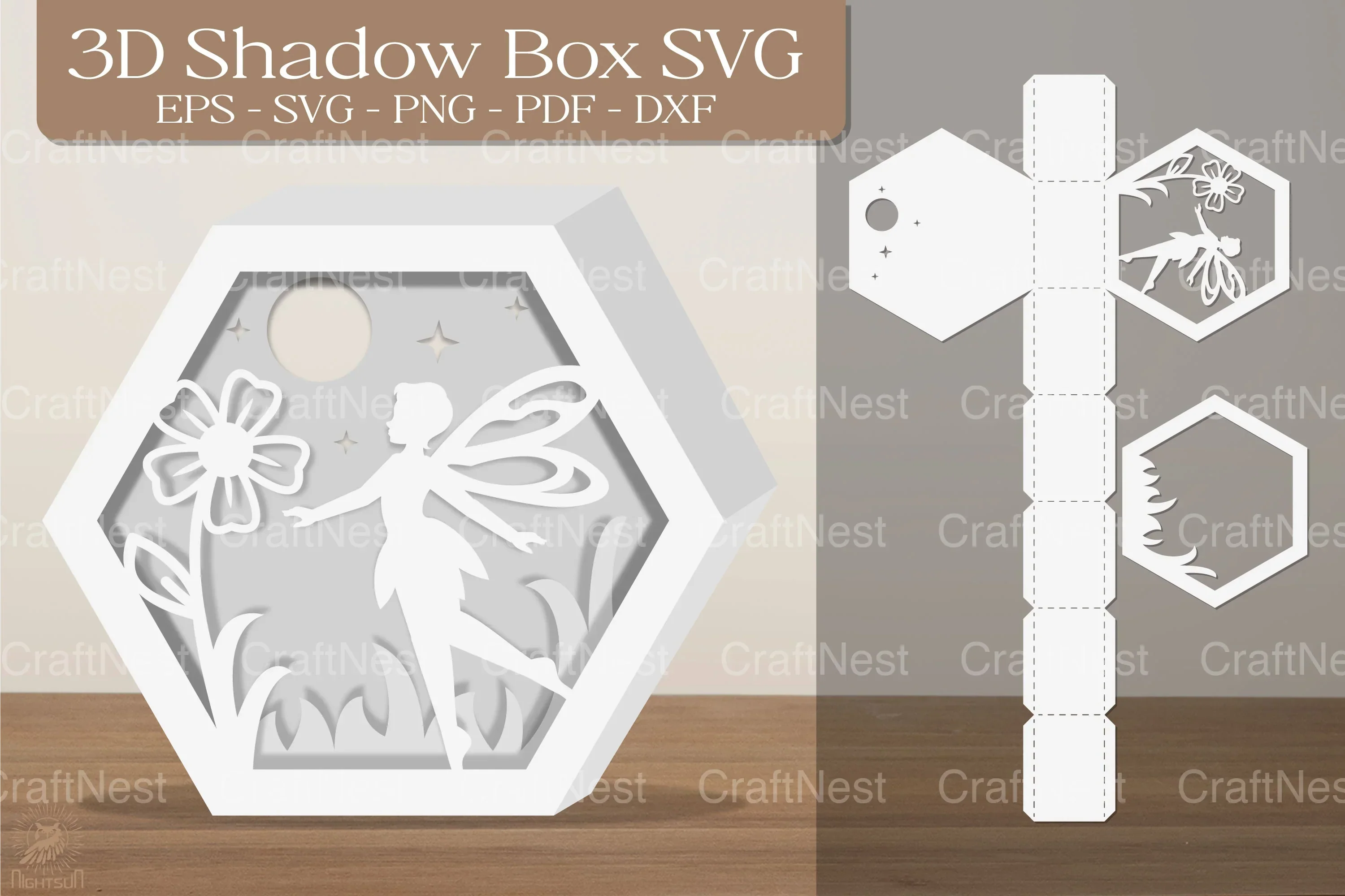 Fairy and Flower 3D Shadow Box SVG Bundle