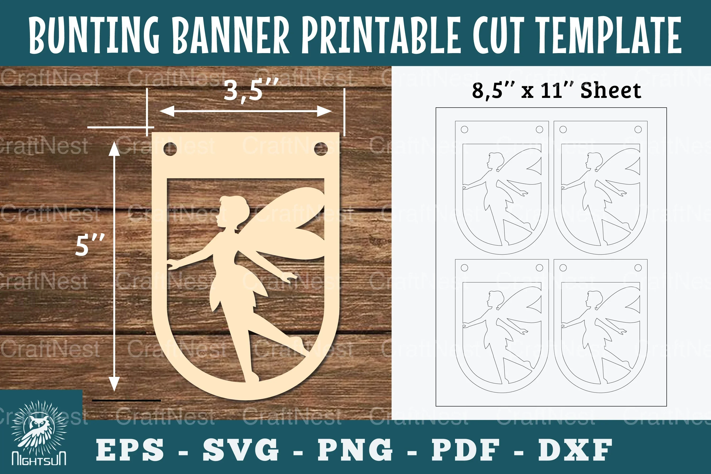 Fairy Bunting Banner Printable Clipart Bundle