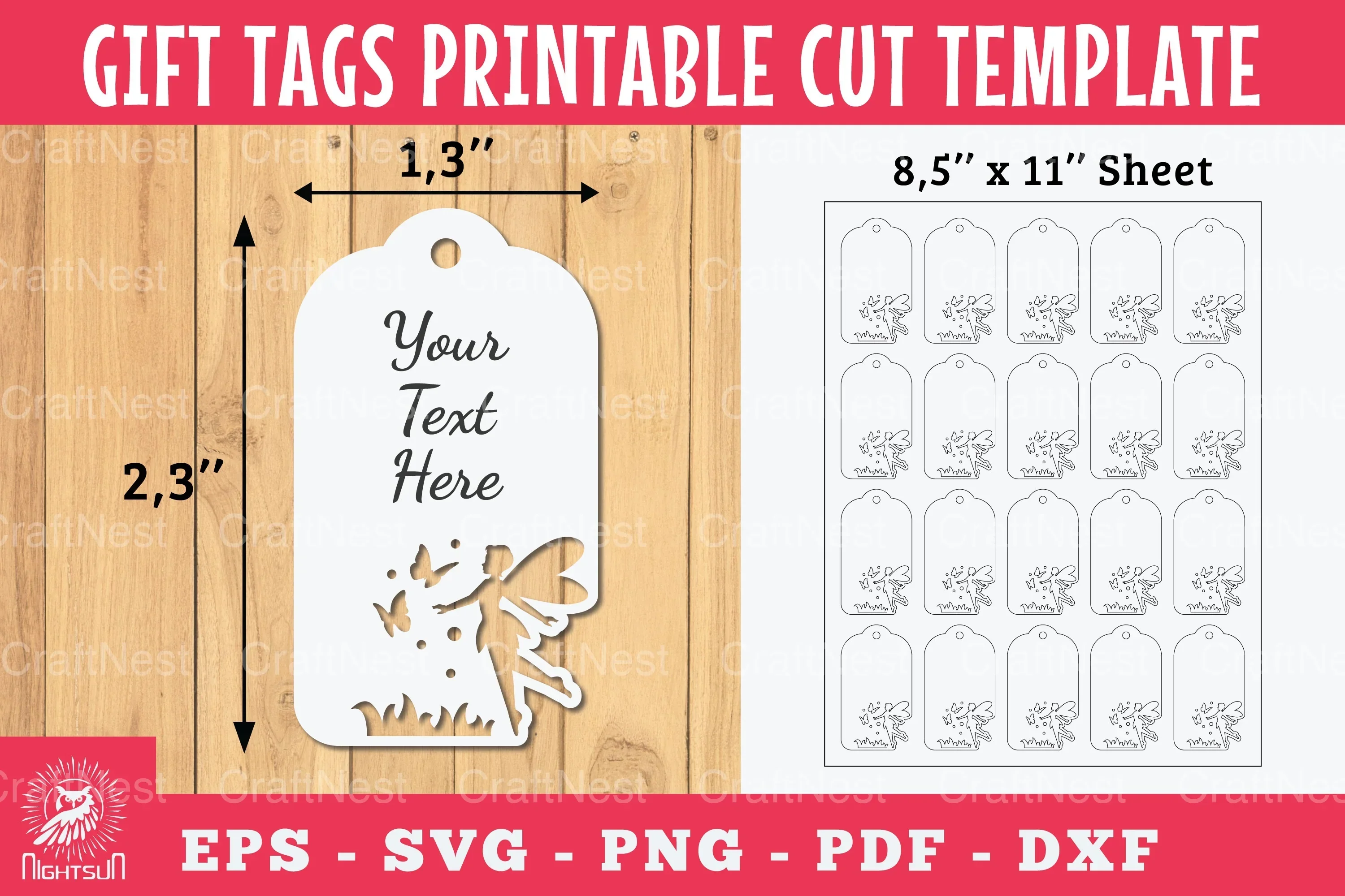 Fairy Gift Tags Printable Clipart Bundle