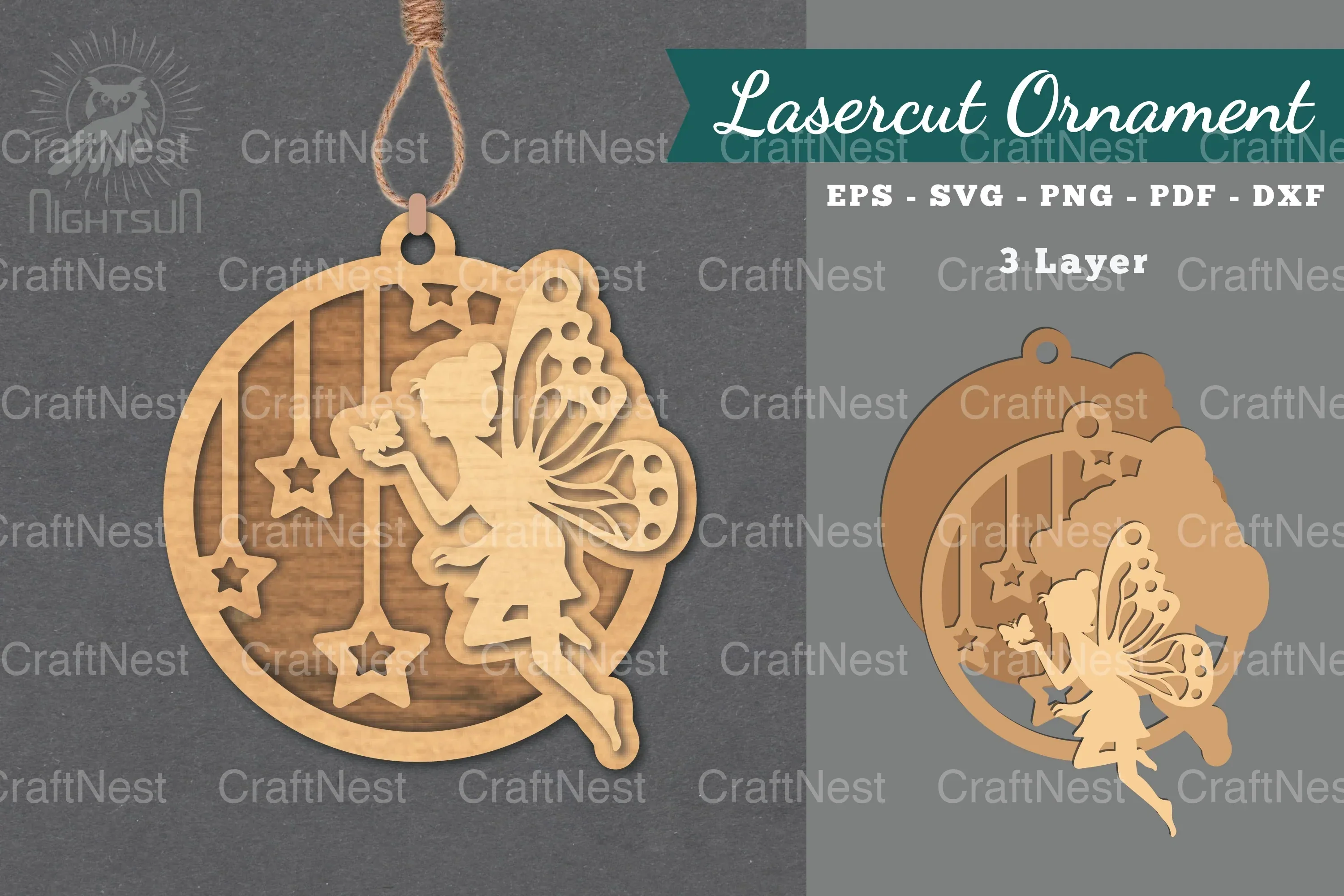Fairy Laser Cut Ornament Clipart Bundle