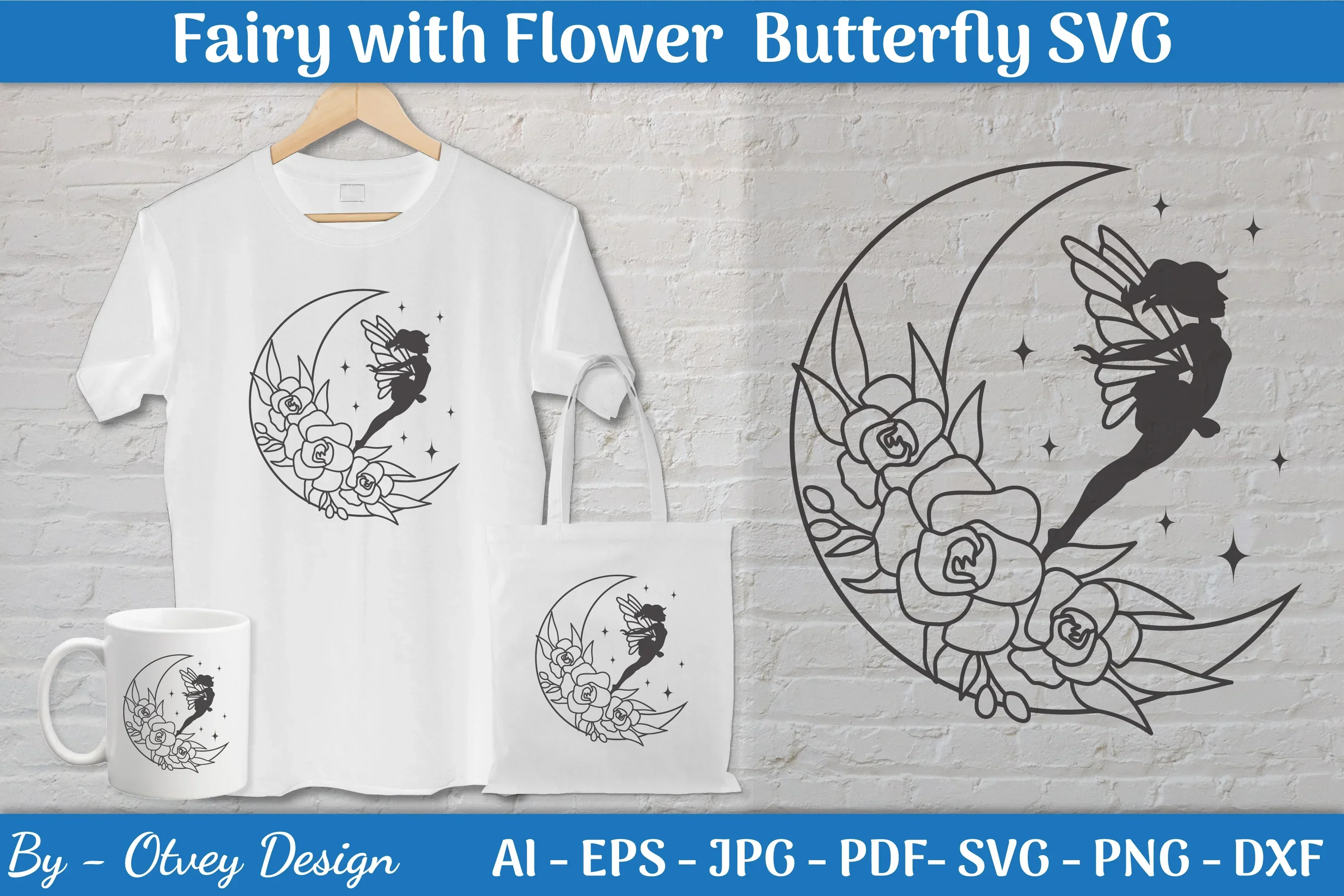 Fairy with Flower and Butterfly SVG Bundle