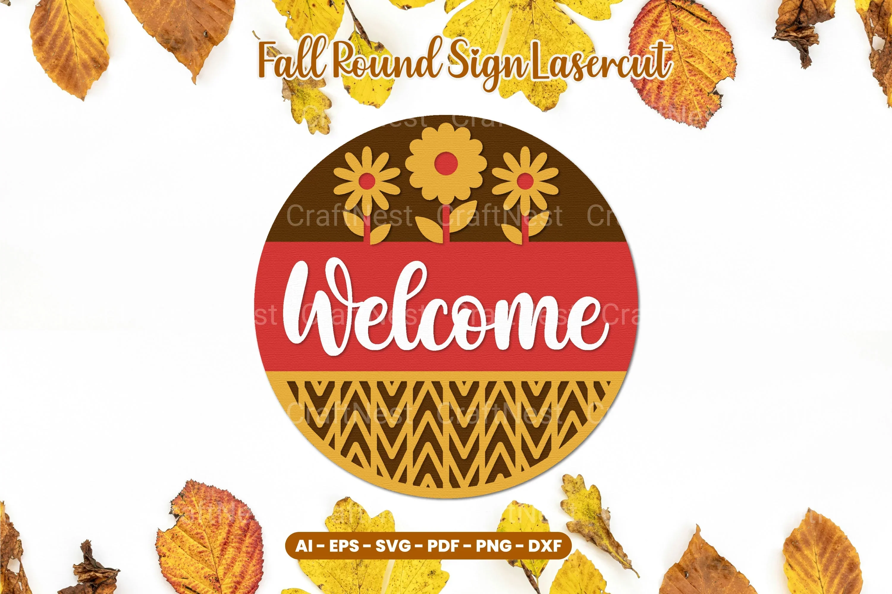 Fall Round Sign Laser Cut SVG Bundle