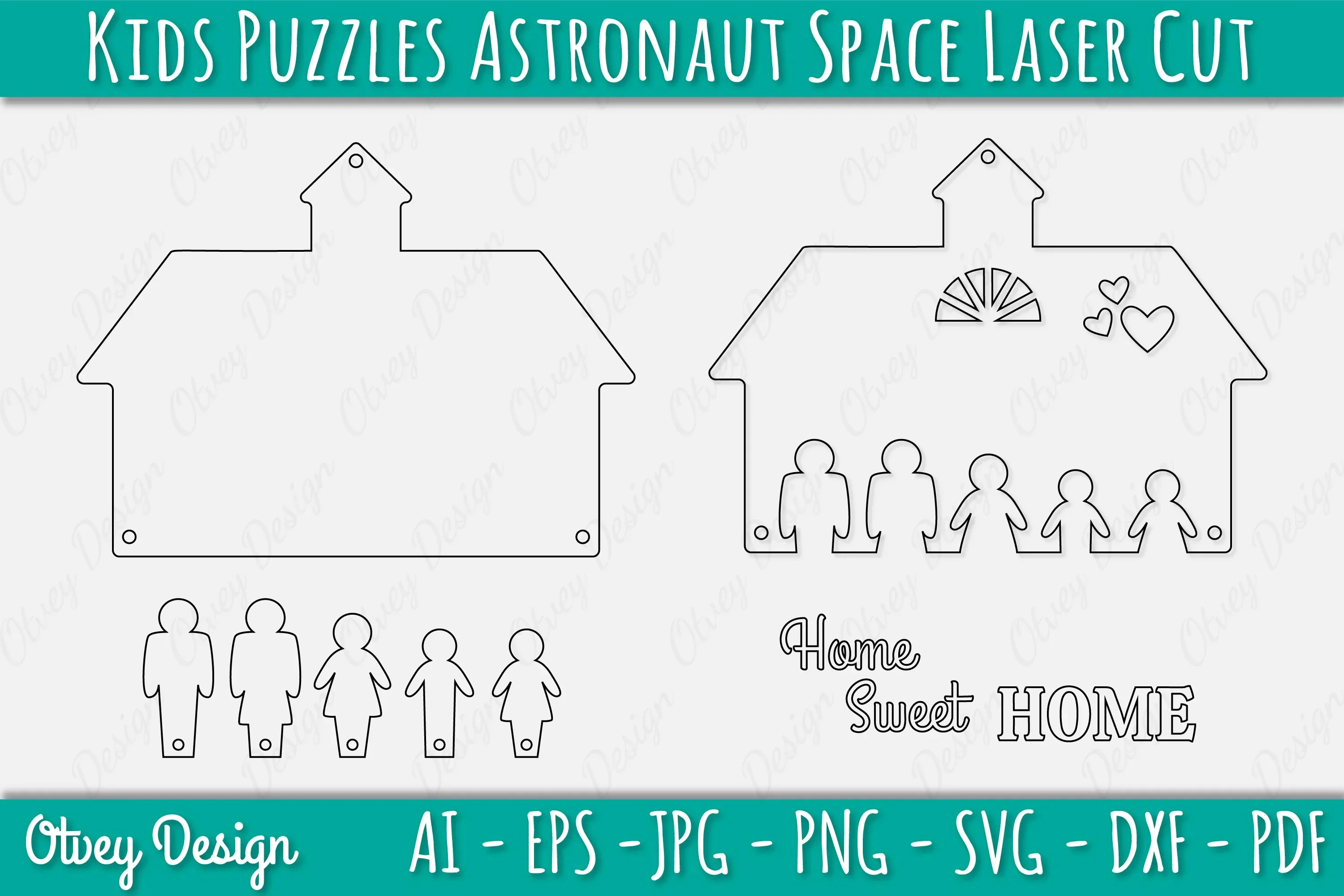 Family Keychain Home Key Holder Laser Cut SVG Bundle - Image 2