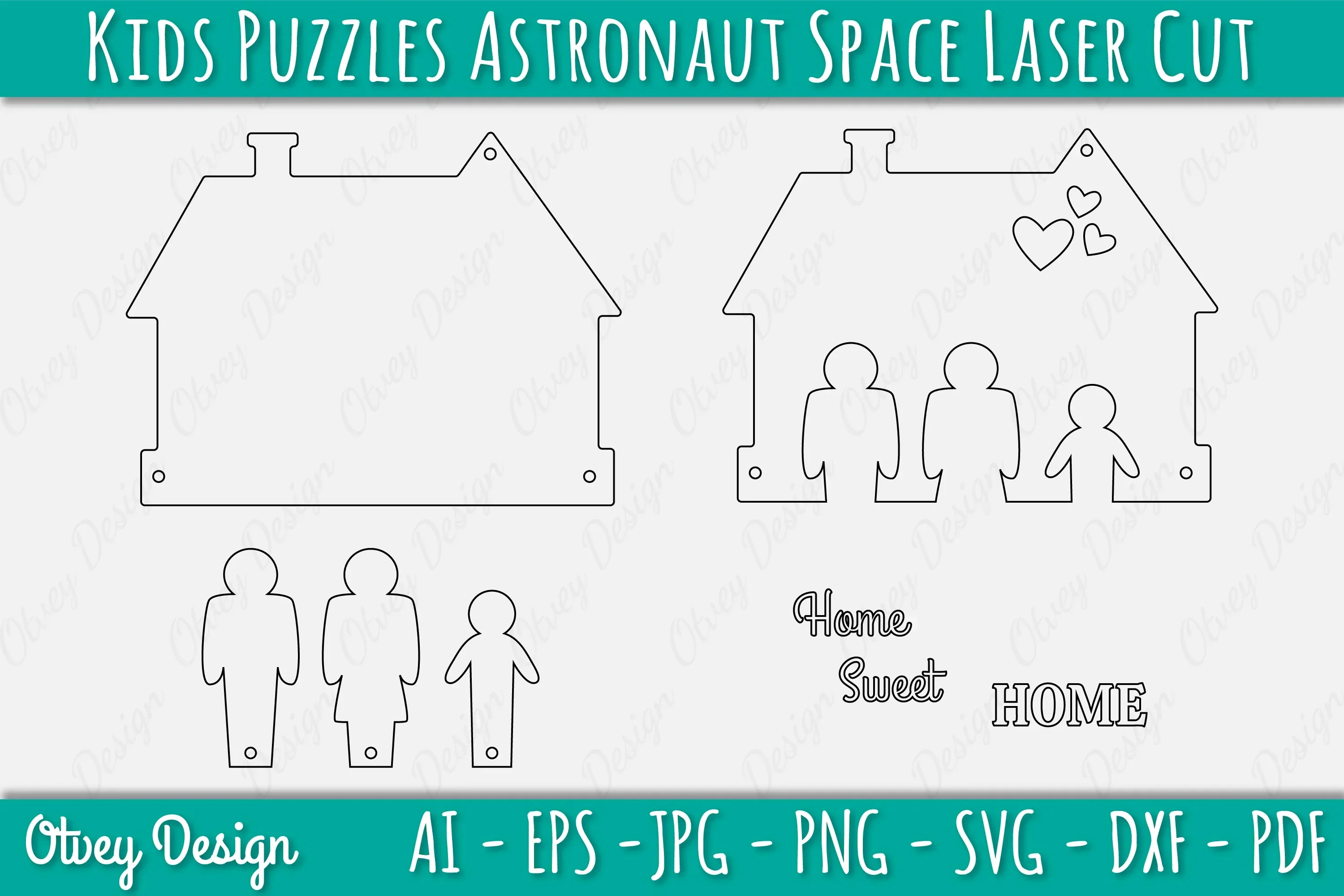 Family Keychain SVG Home Key Holder Laser Cut SVG Bundle - Image 2