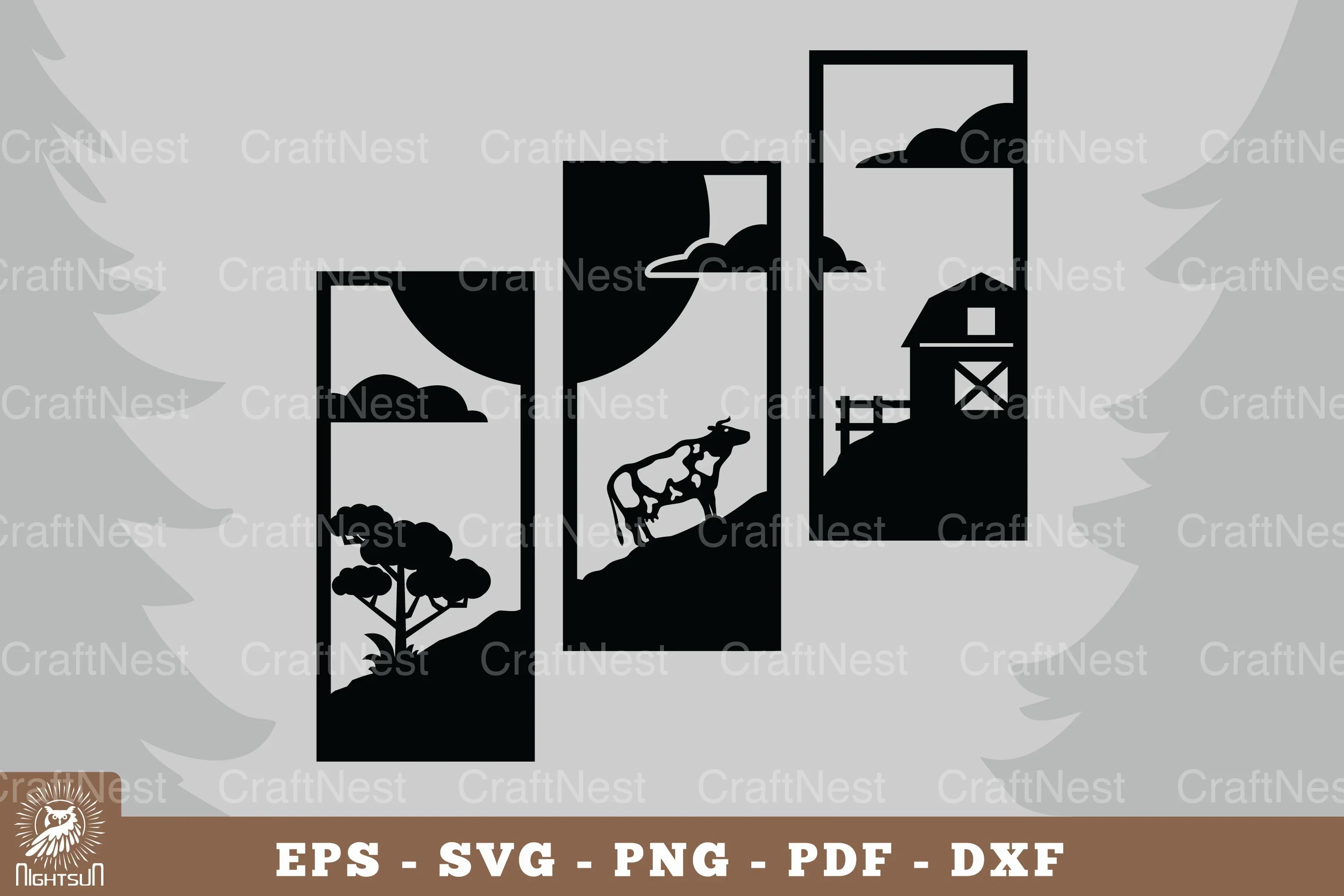 Farm Cows Home Decor Clipart Bundle