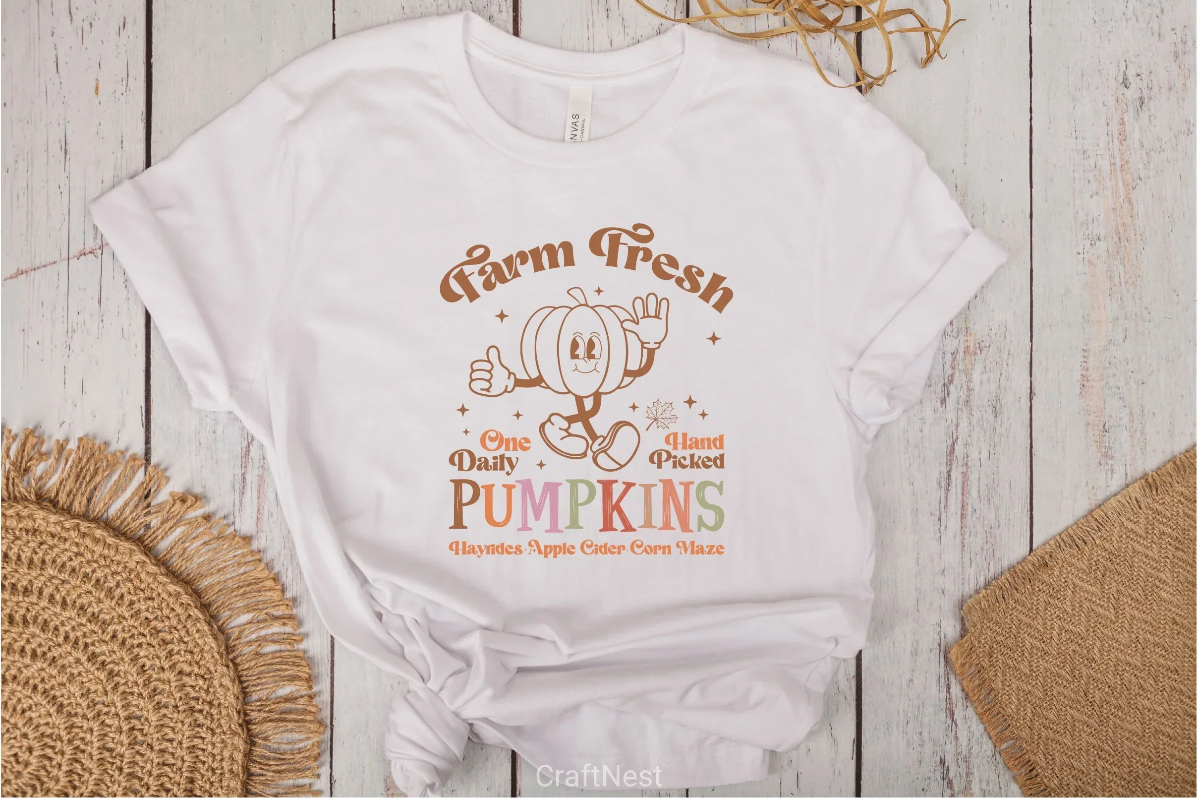 Farm Fresh One Daily Hand Picked Pumpkins Hayrides Apple Cider Corn Maze SVG Bundle - Image 2