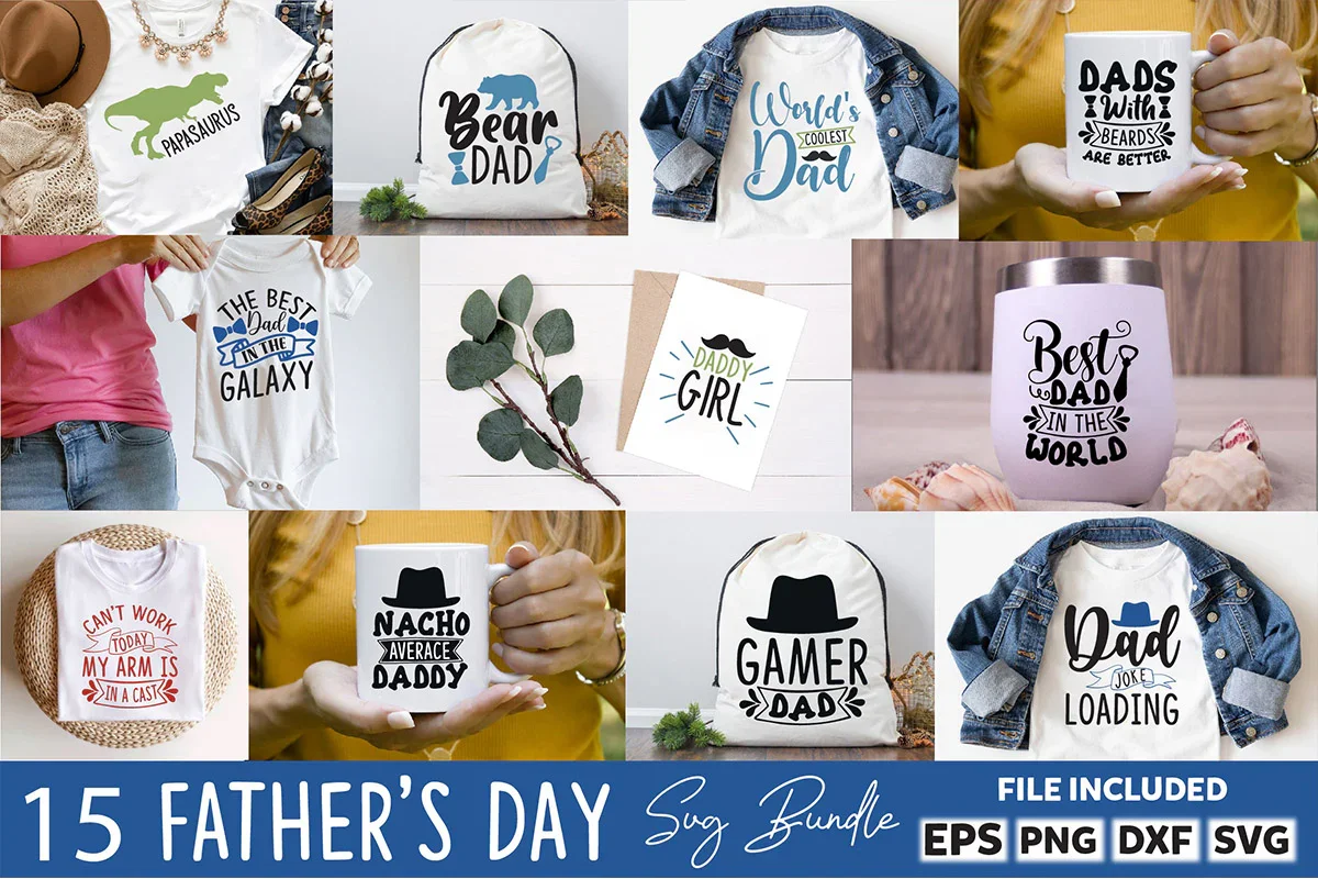 Father's Day Dad Quotes SVG Bundle - Image 2