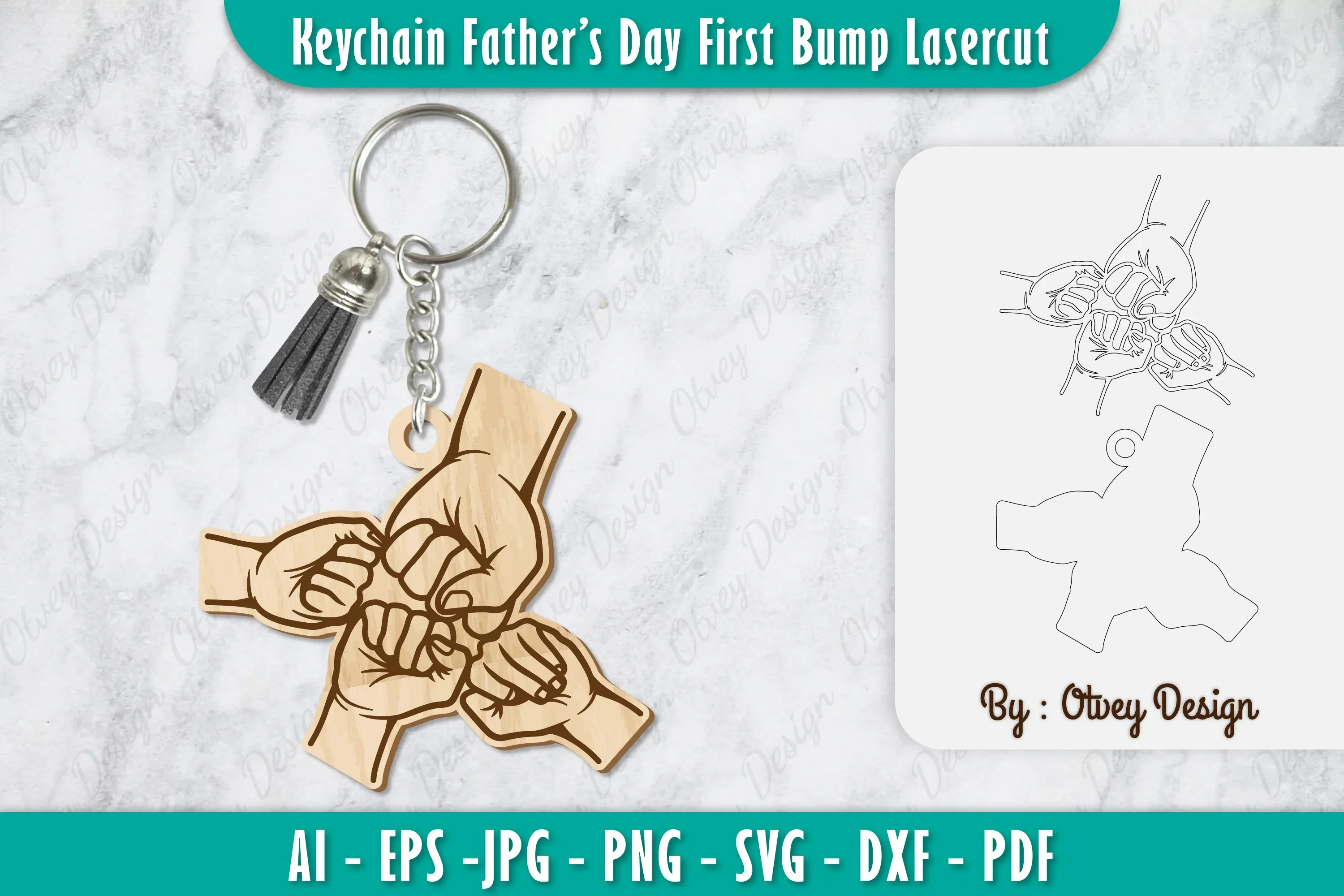 Father's Day First Bump Keychain SVG Bundle