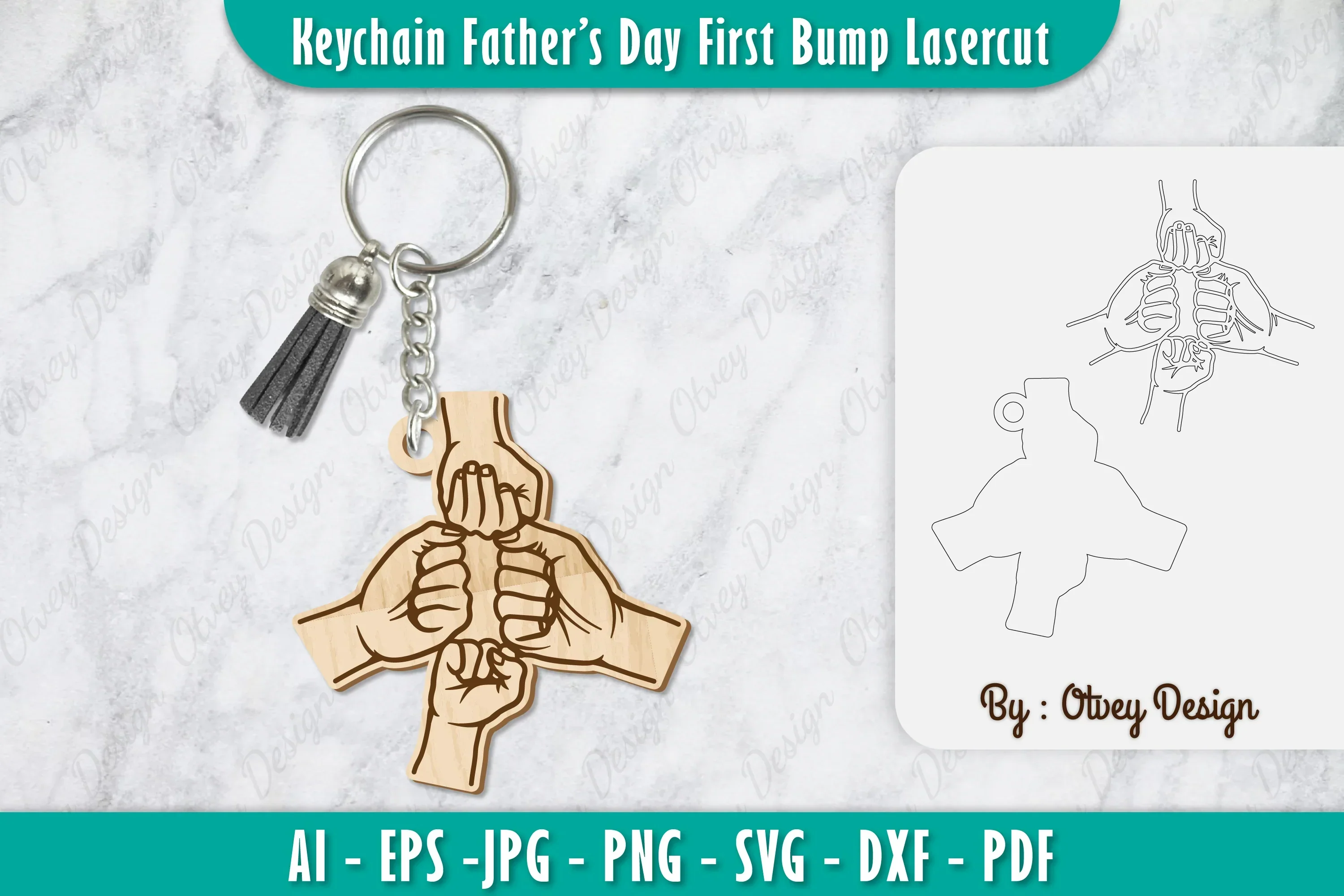 Father's Day First Bump Keychain SVG Bundle