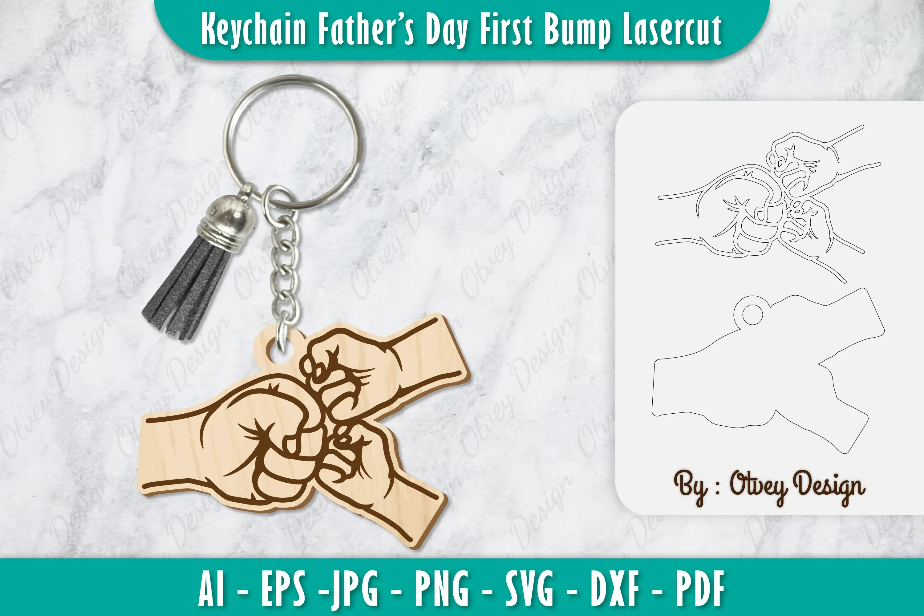 Father's Day Fist Bump Keychain SVG Bundle