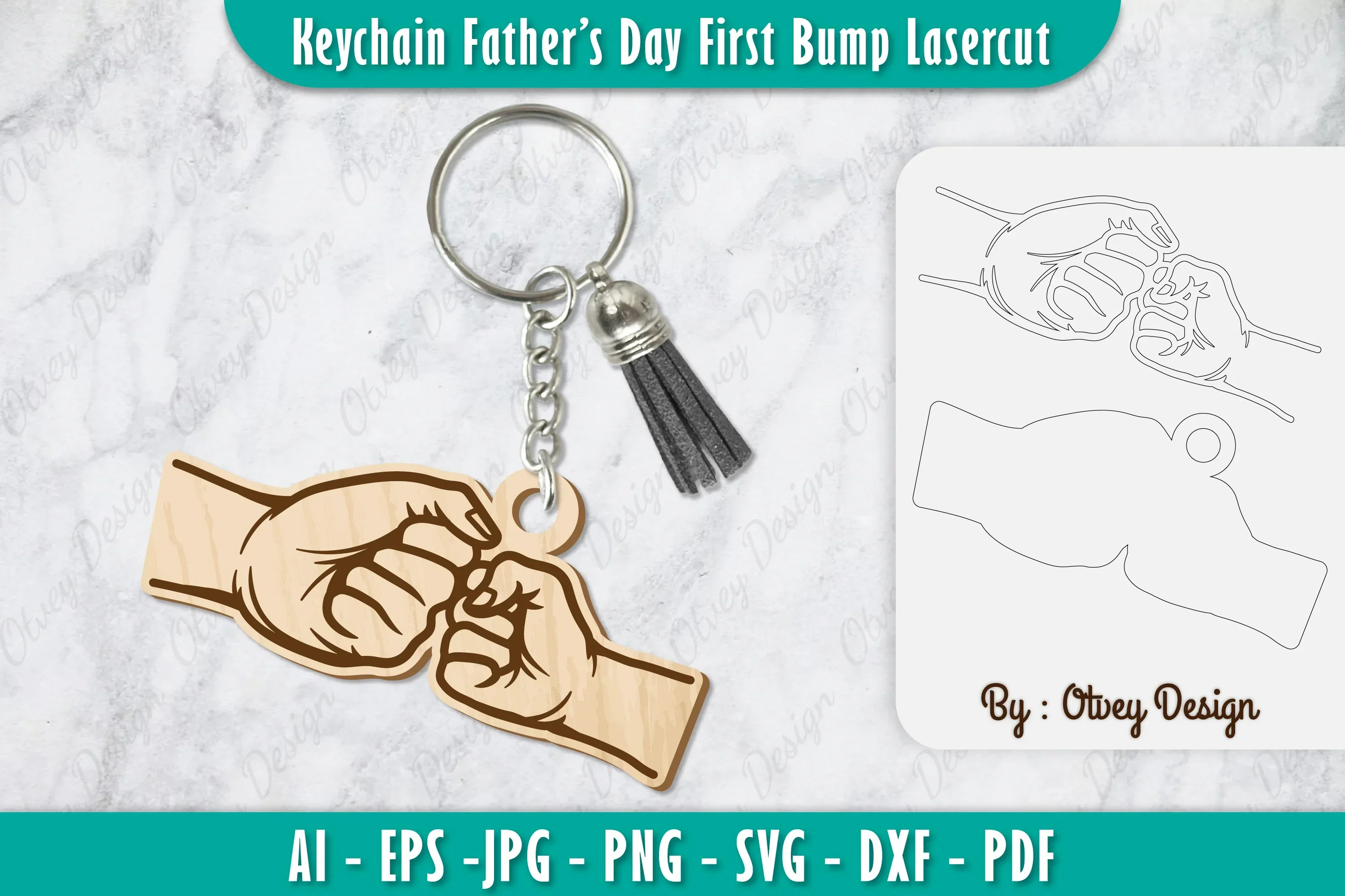 Father's Day Fist Bump Keychain SVG Bundle