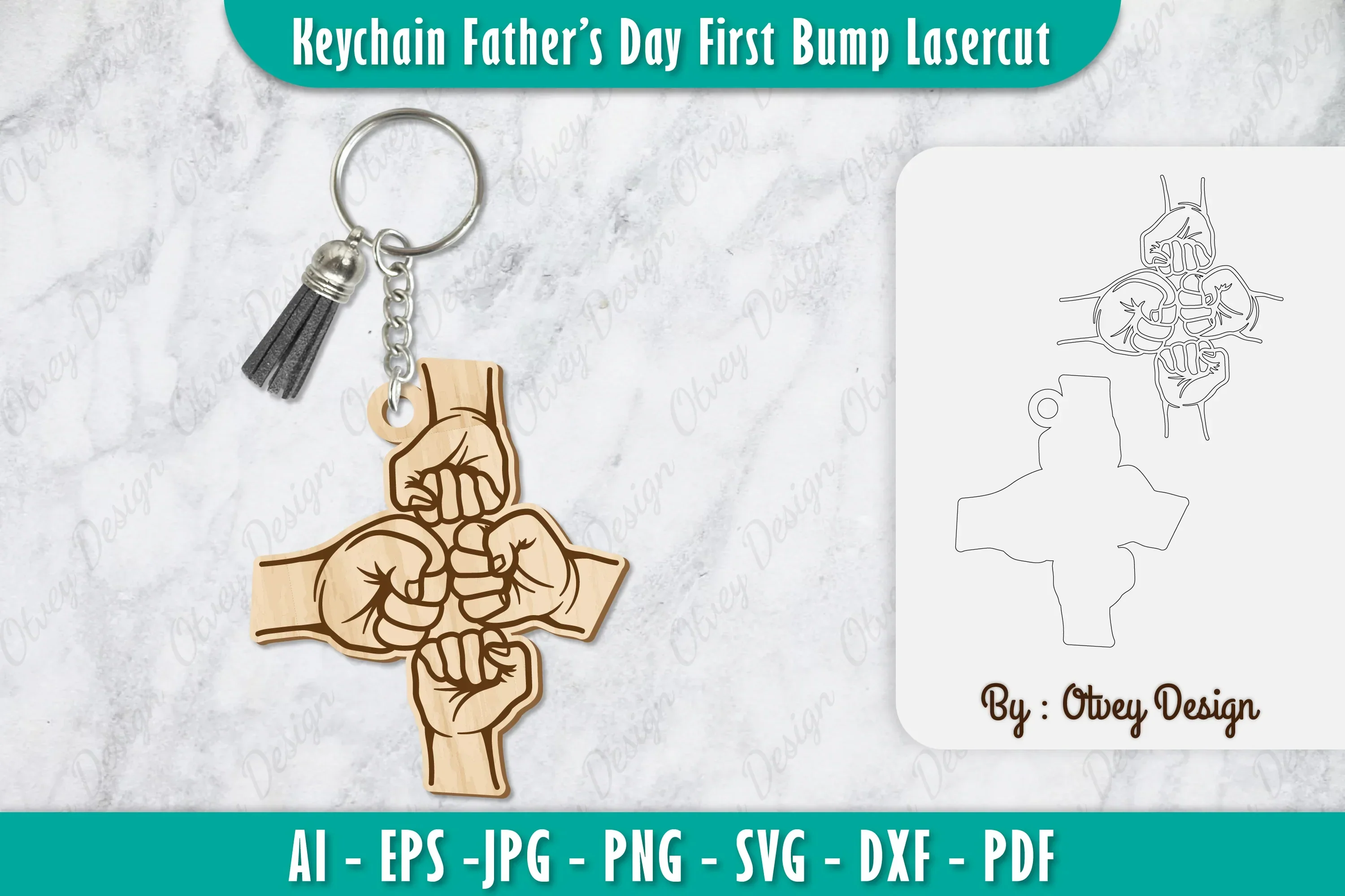 Father's Day Fist Bump Keychain SVG Bundle