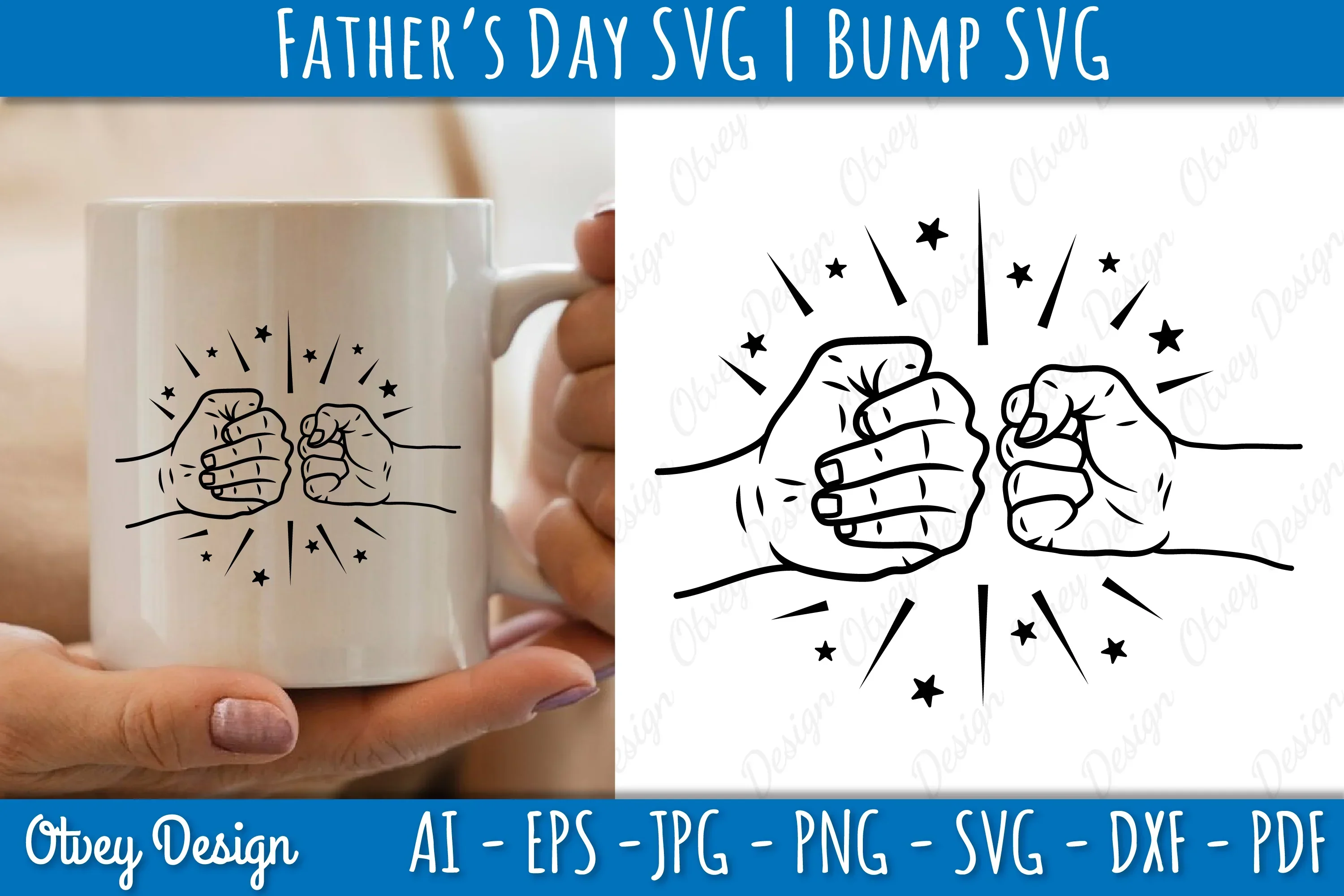 Father's Day Fist Bump SVG Bundle - Image 3
