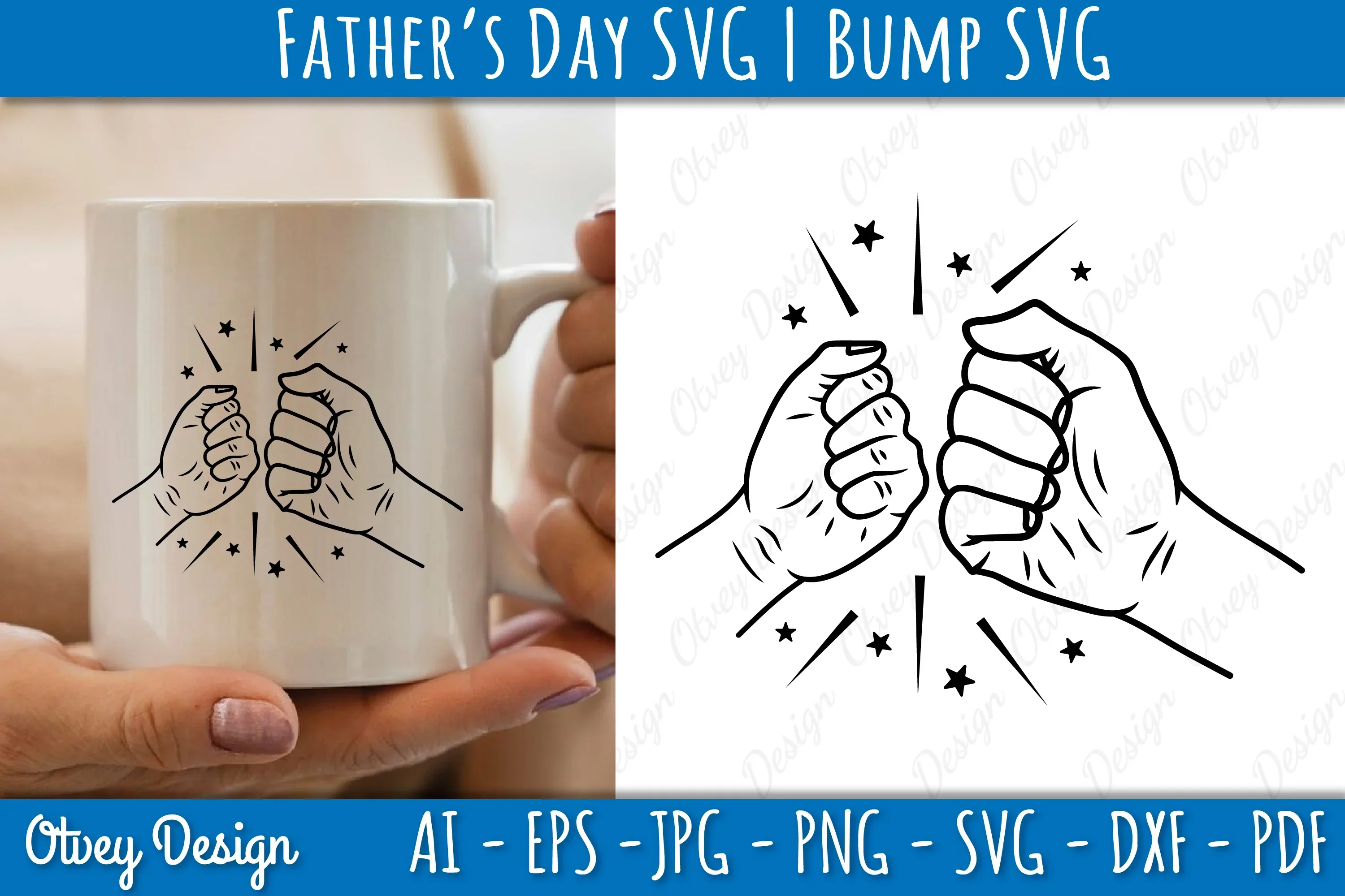 Father's Day Fist Bump SVG Bundle - Image 3