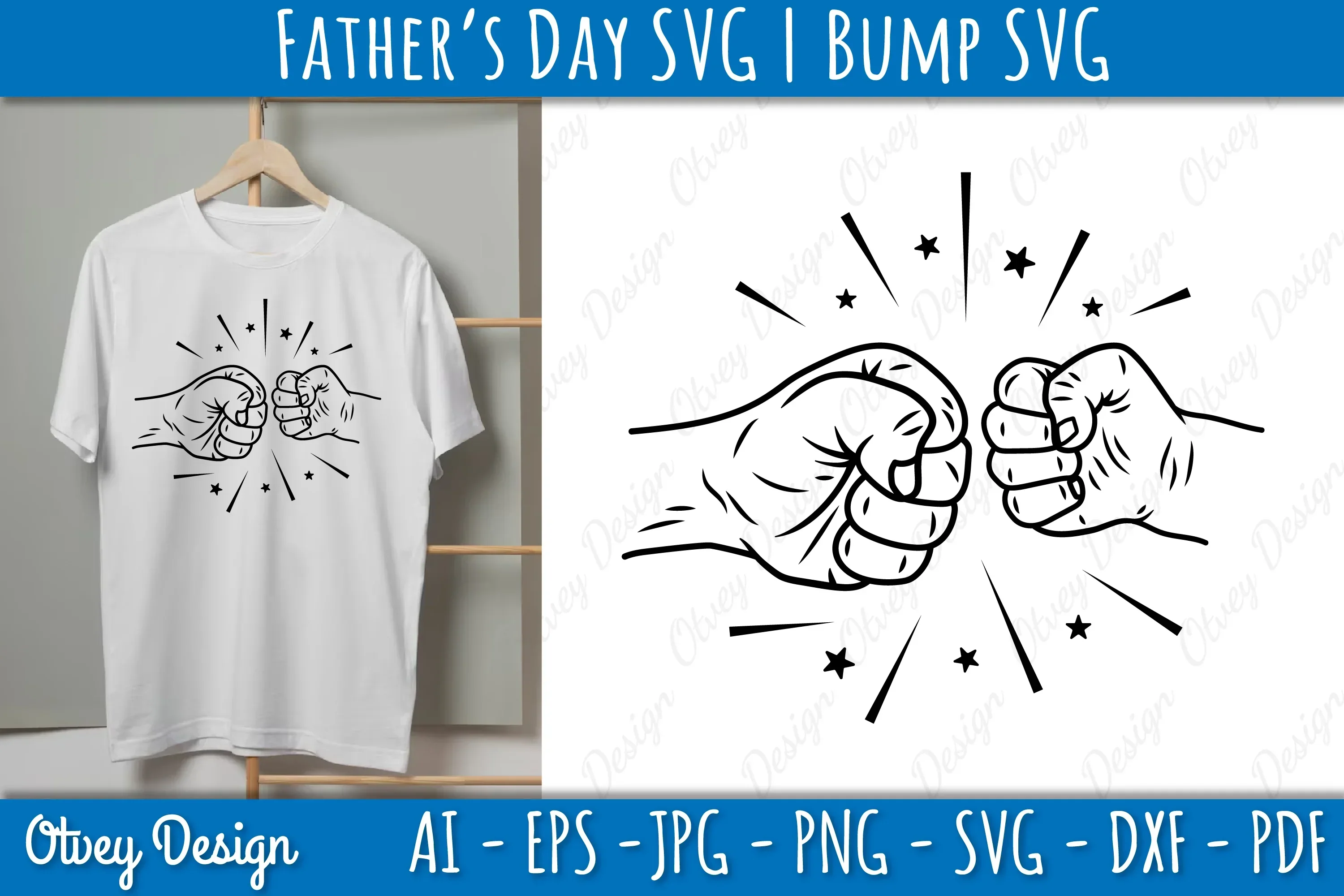Father's Day Fist Bump SVG Bundle - Image 2