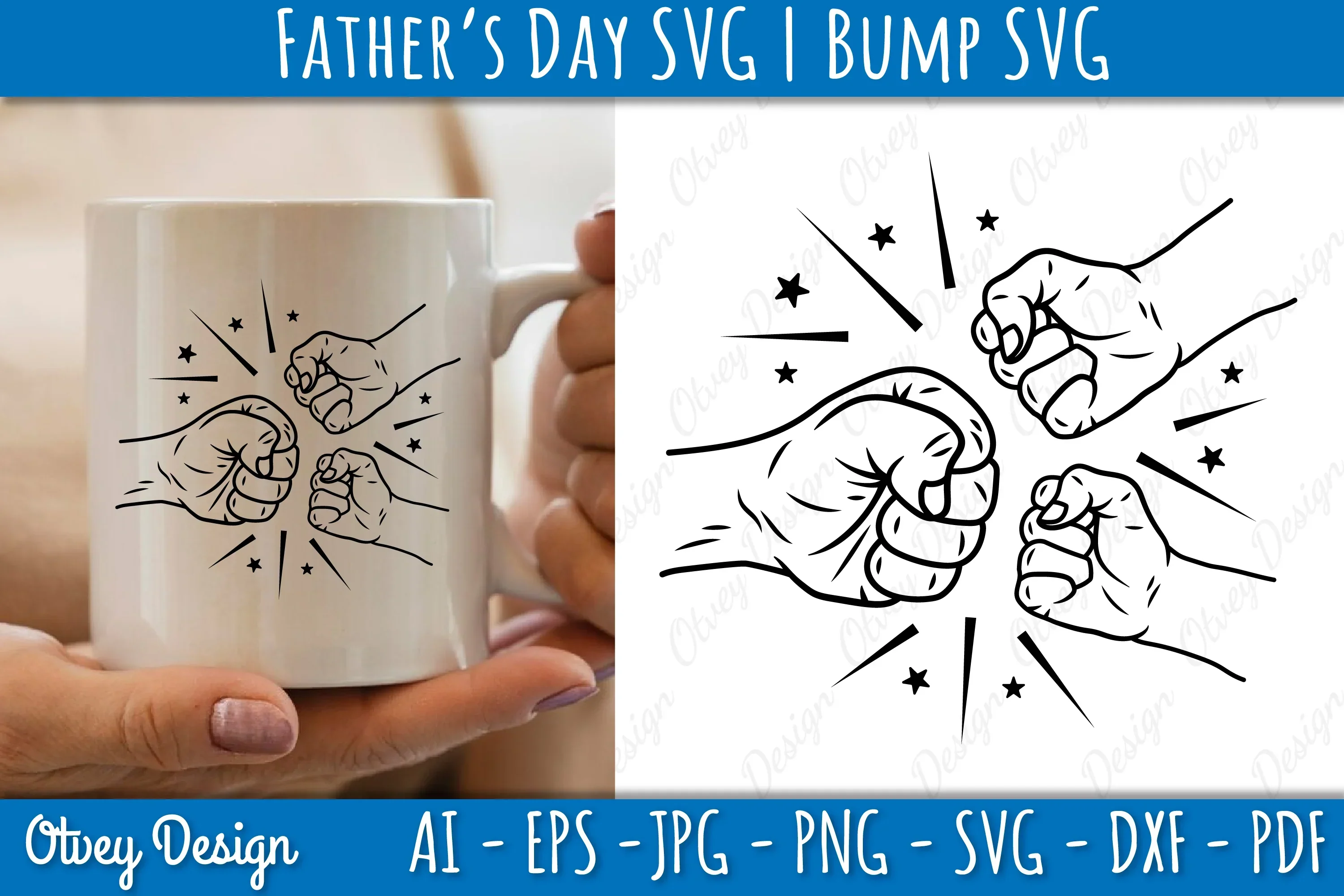 Father's Day Fist Bump SVG Bundle - Image 3