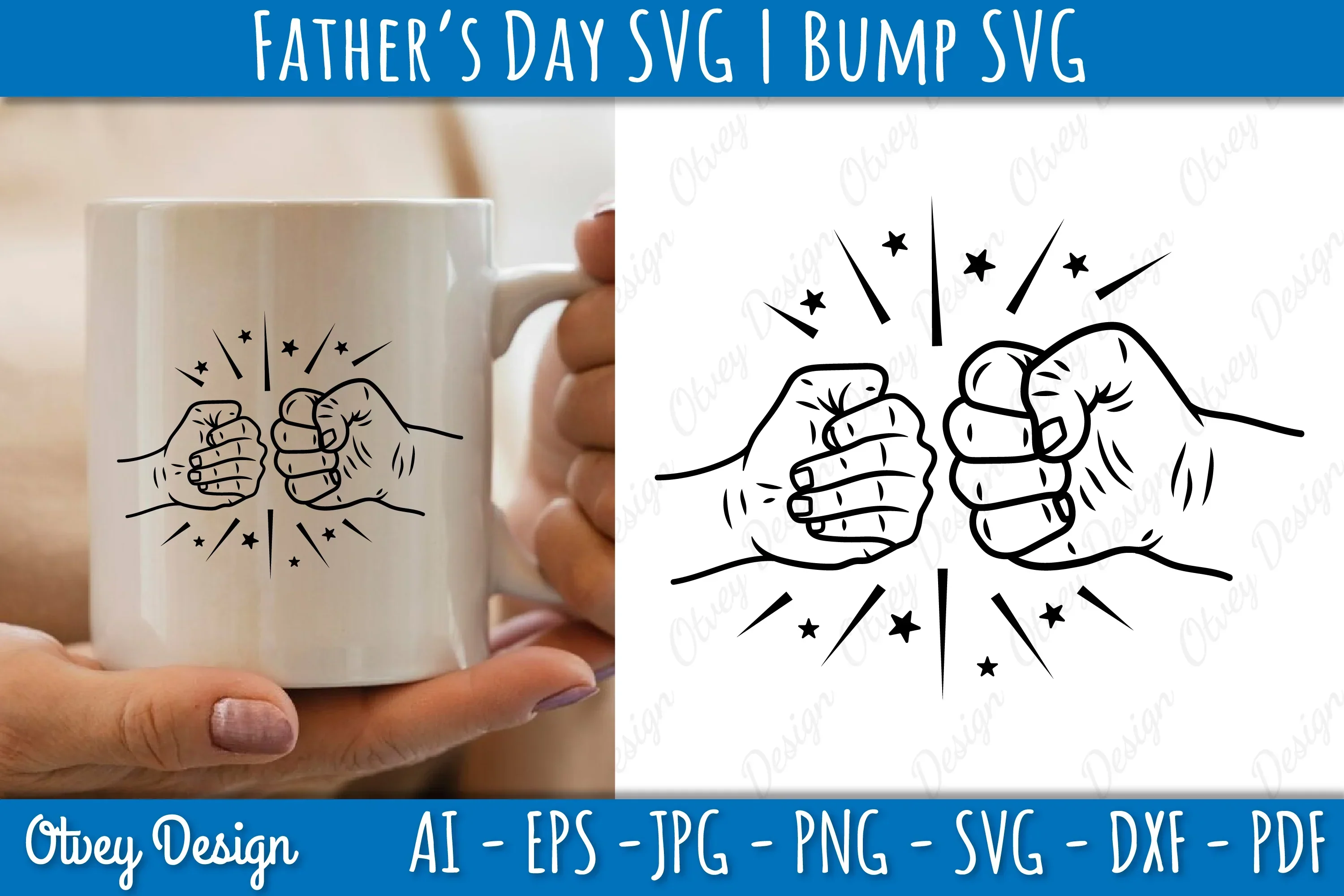 Father's Day Fist Bump SVG Bundle - Image 3