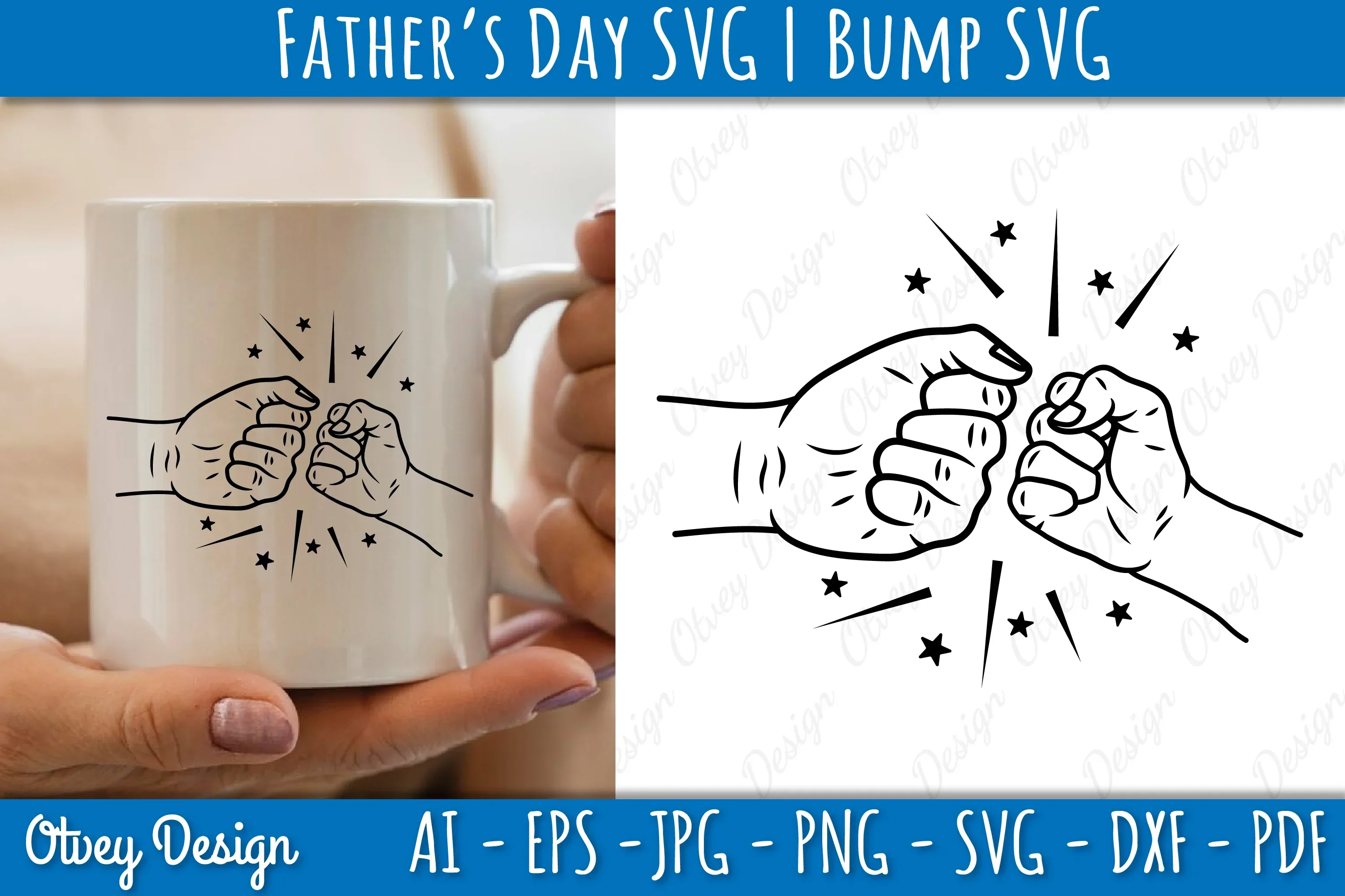 Father's Day Fist Bump SVG Bundle - Image 3