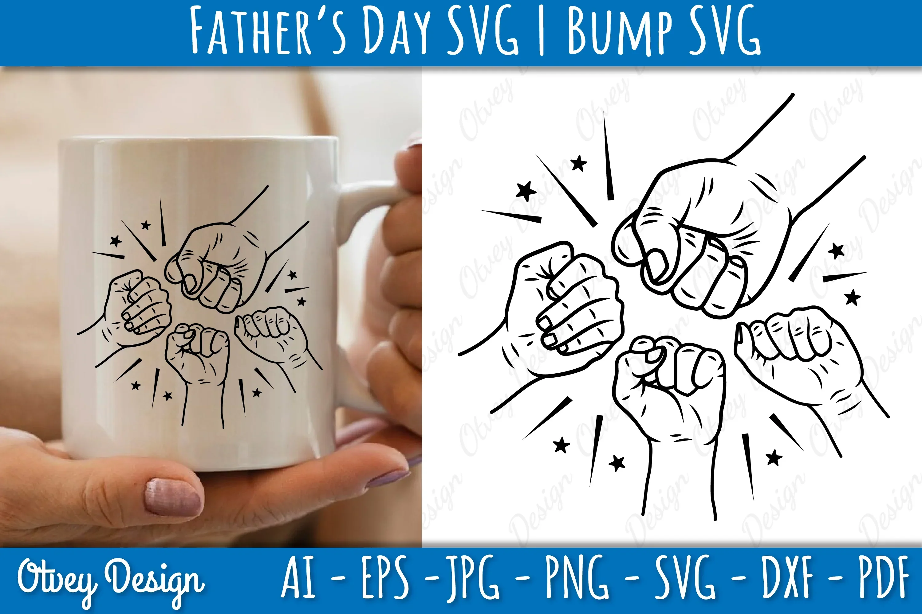 Father's Day Fist Bump SVG Bundle - Image 3