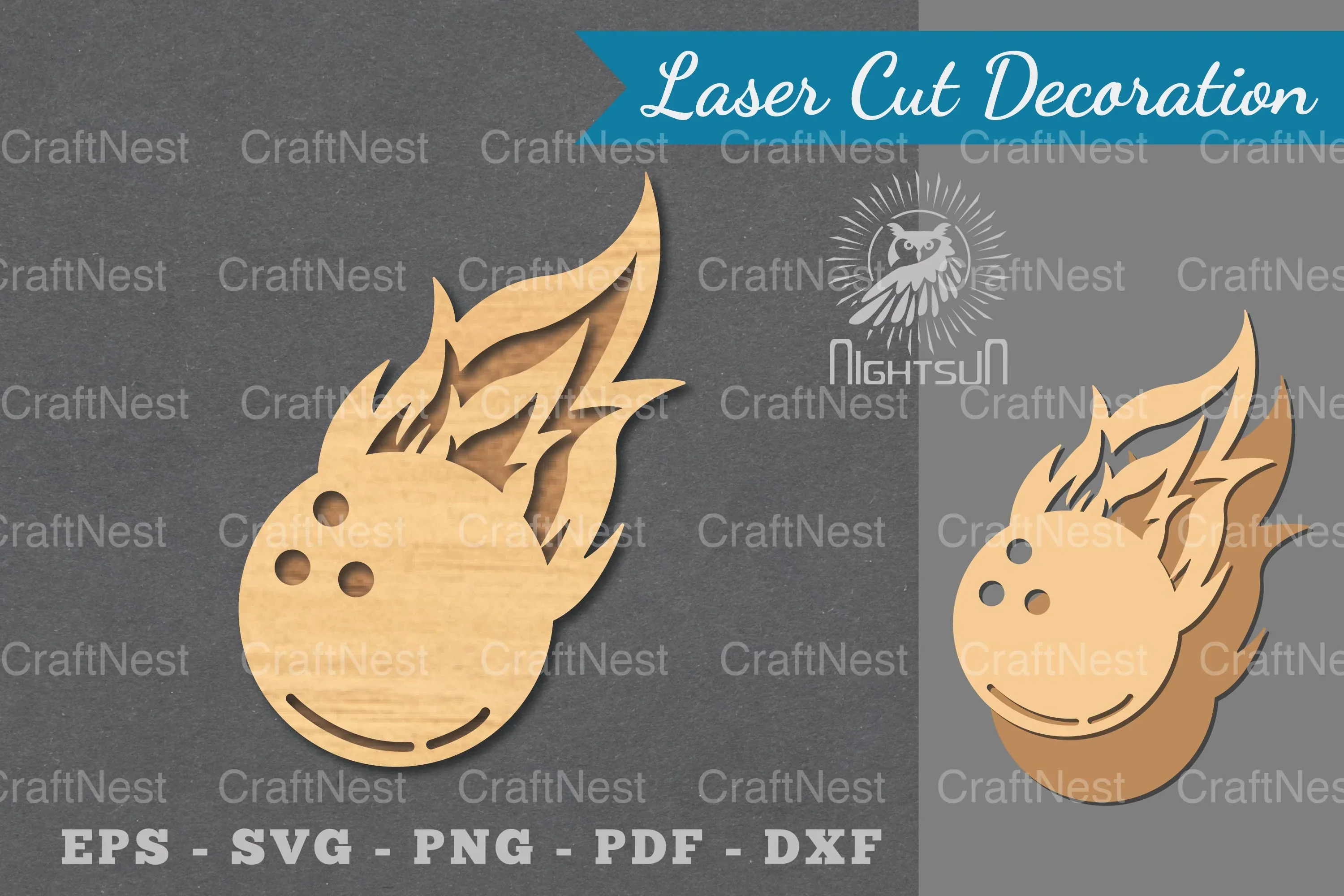 Fire Bowling Ball Laser Cut Decoration Clipart Bundle