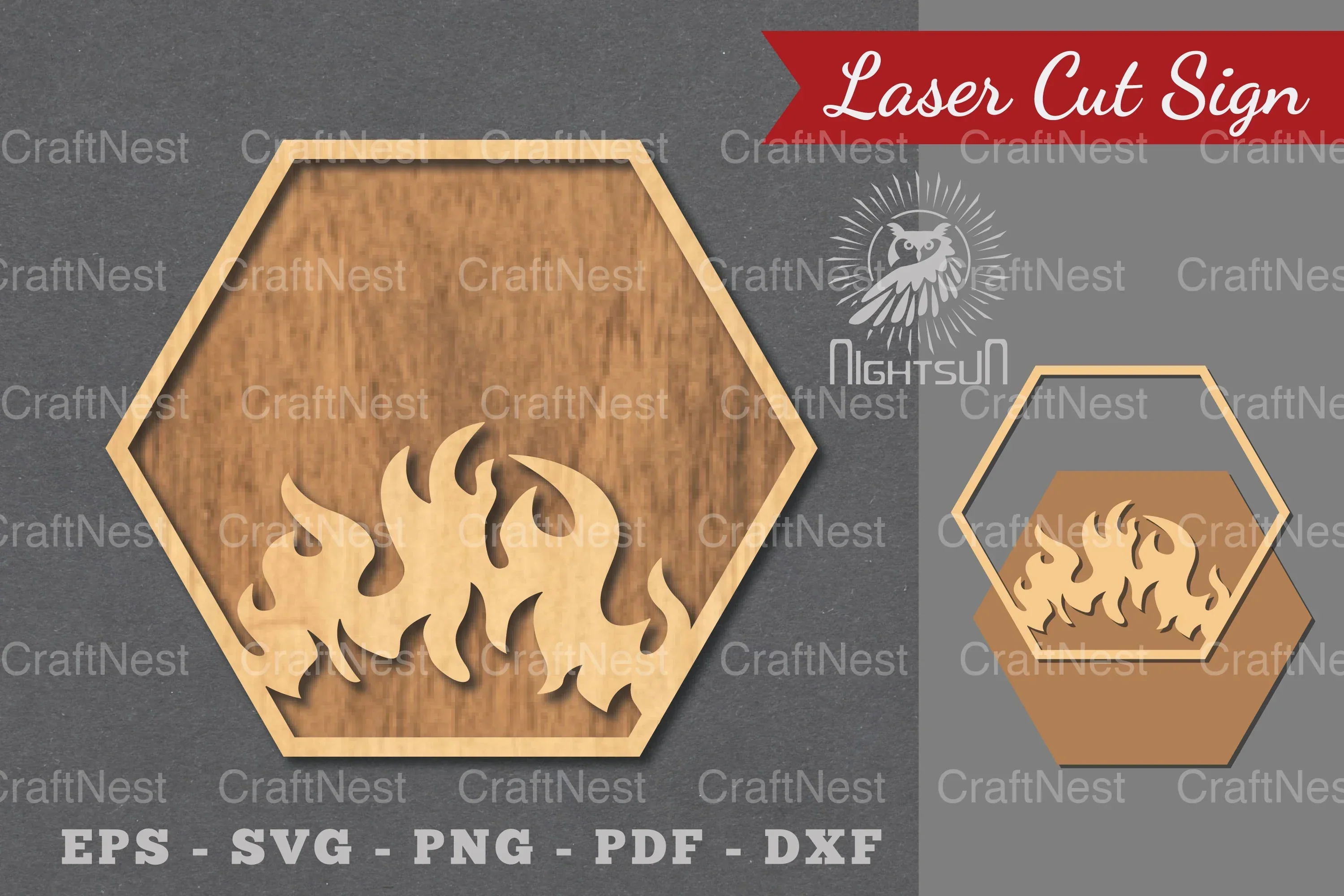 Fire Sign Laser Cut Decoration Clipart Bundle