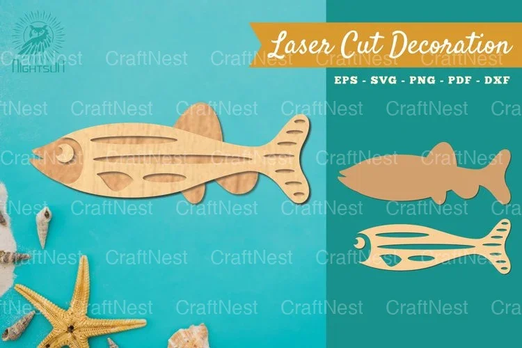 Fish Laser Cut Decoration Clipart Bundle