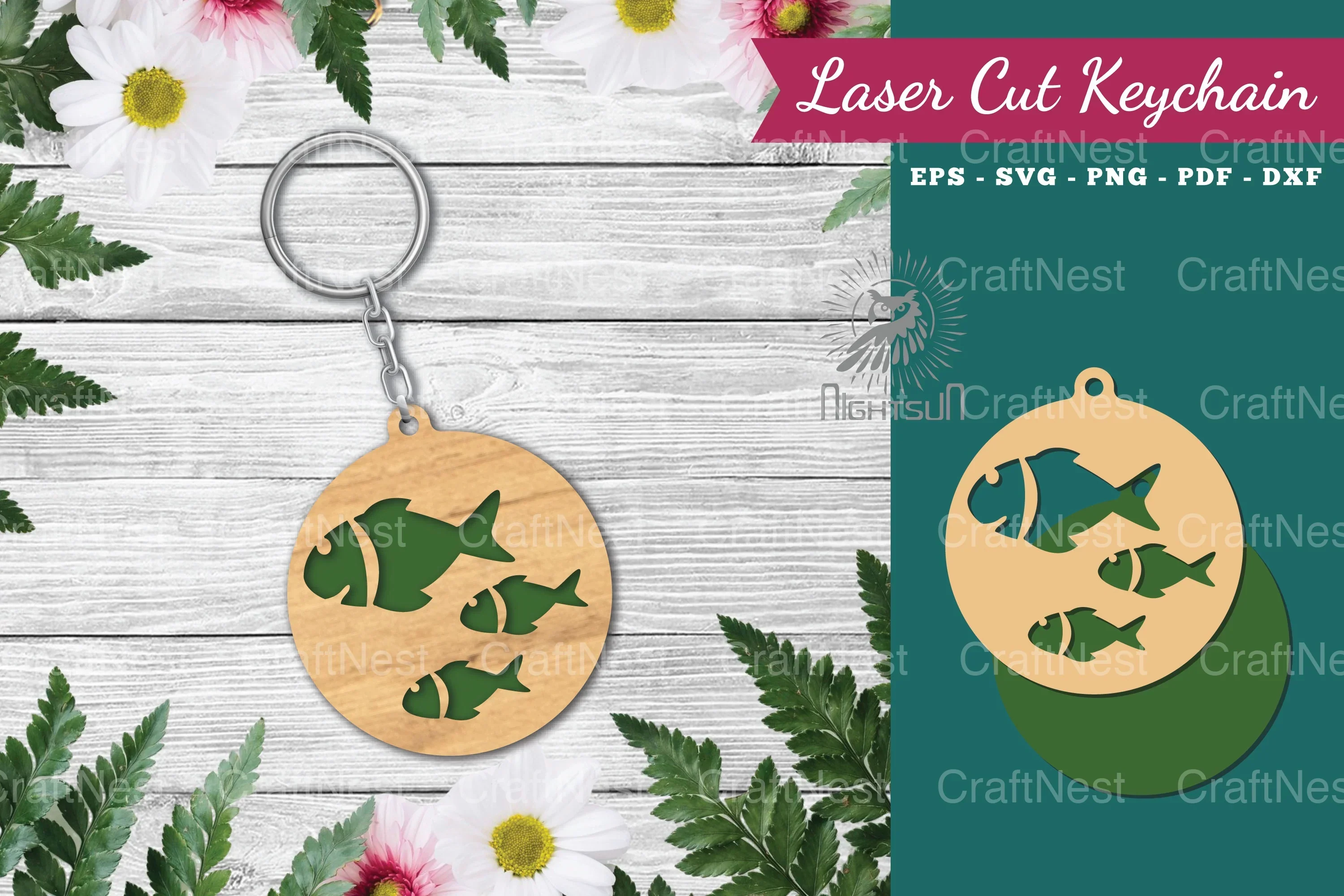 Fish Laser Cut Keychain Bundle
